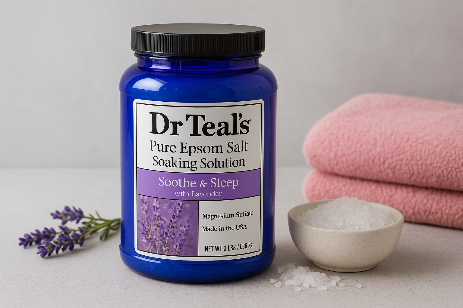 1. Dr Teal's Pure Epsom Salt Soaking Solution 1.36kg Soothe Sleep