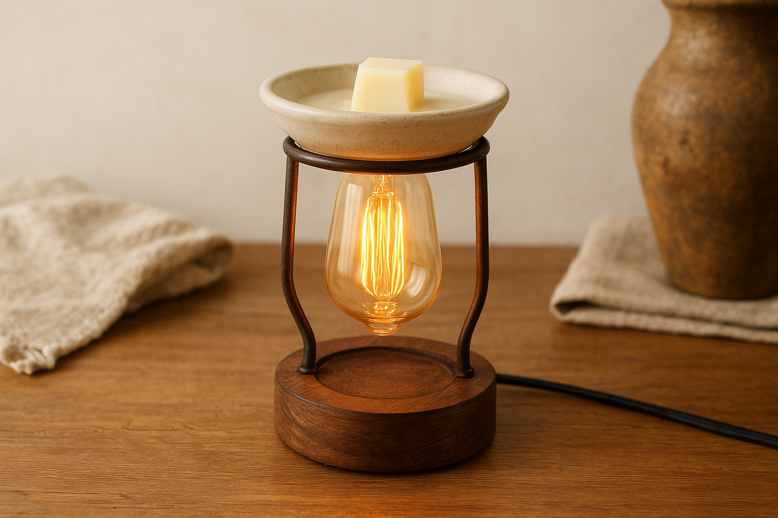 1. Small Flame Edison bulb illumination wax warmer