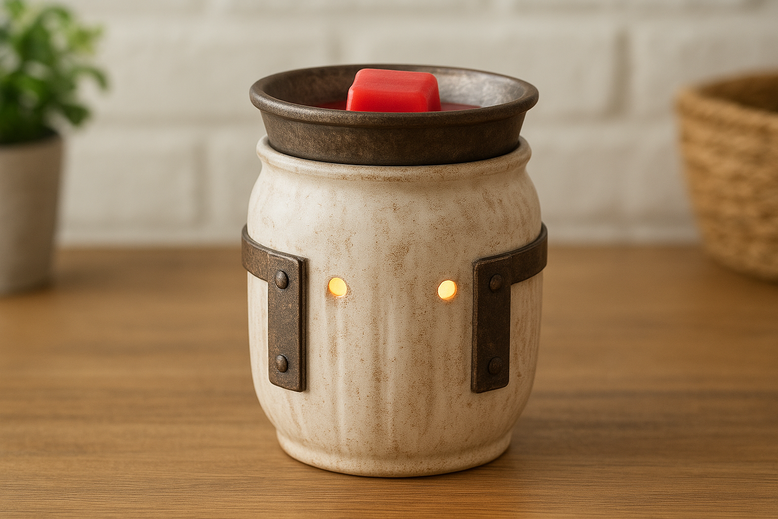 4. Scentsy rustic farmhouse warmer with metal accents