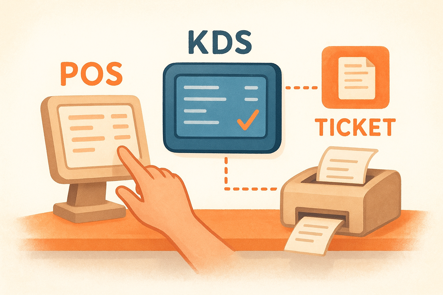 2. Kitchen routing with tickets and KDS