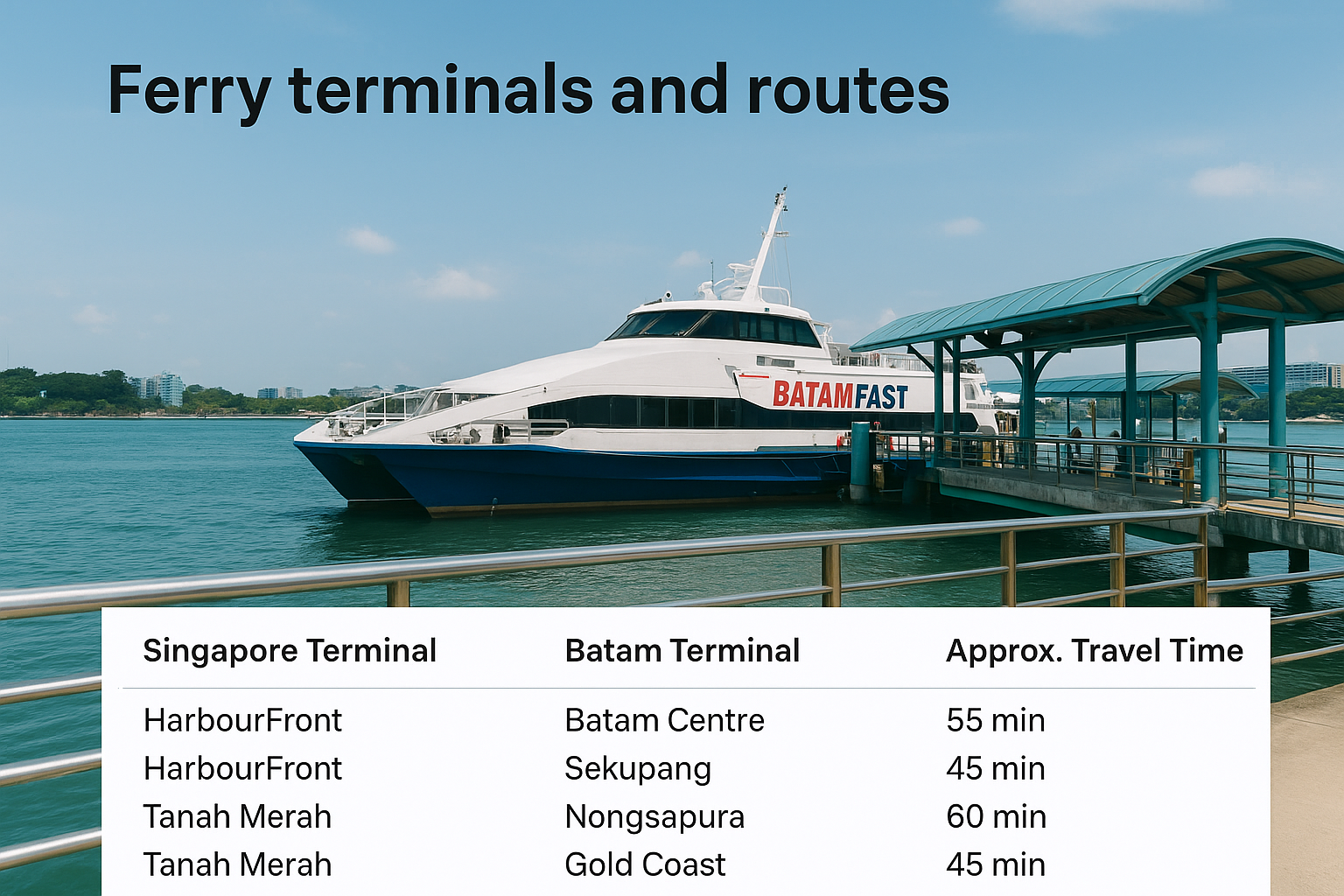 Ferry terminals and routes