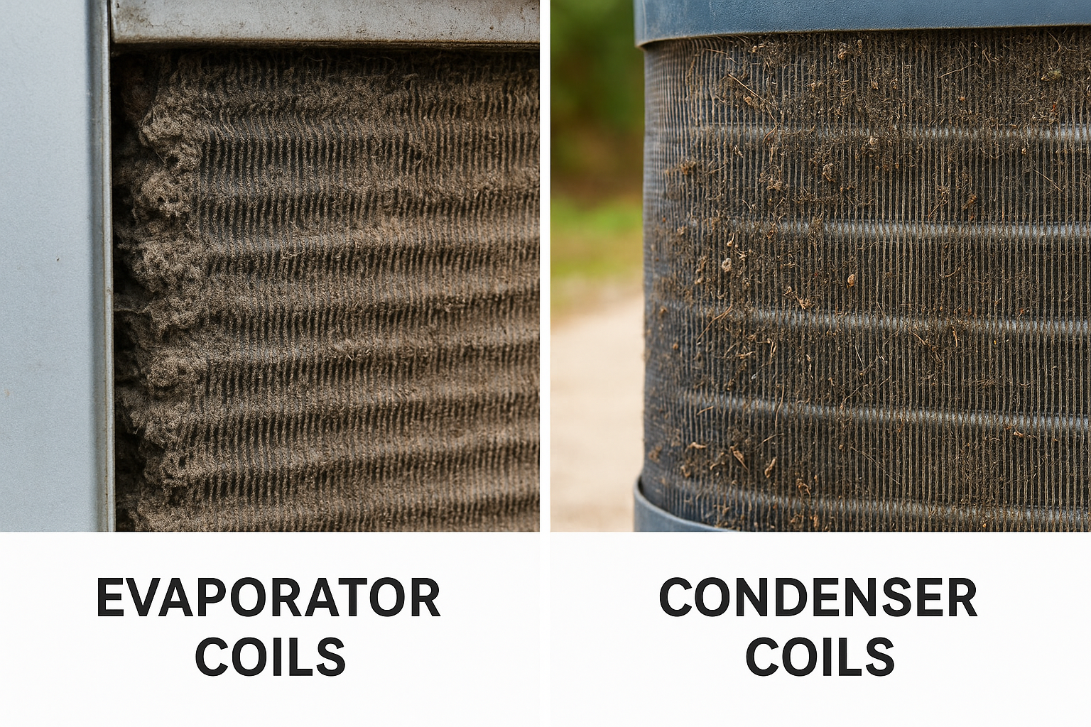 Evaporator coils vs. condenser coils