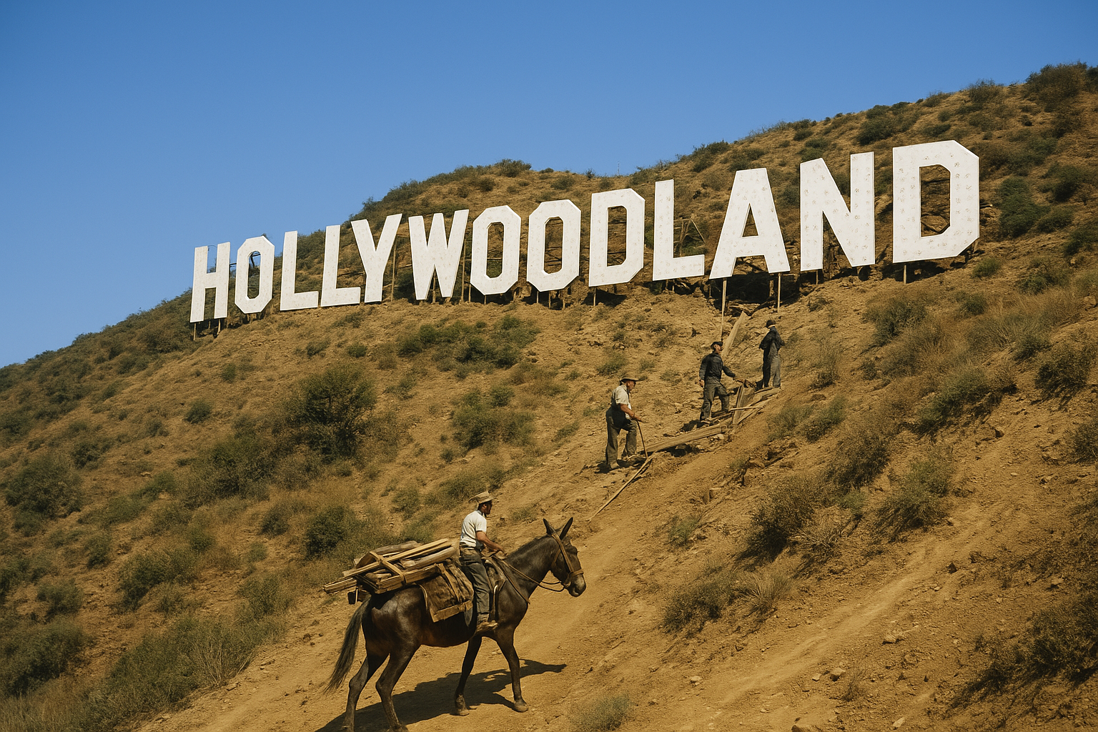1923: Hollywoodland goes up on Mount Lee
