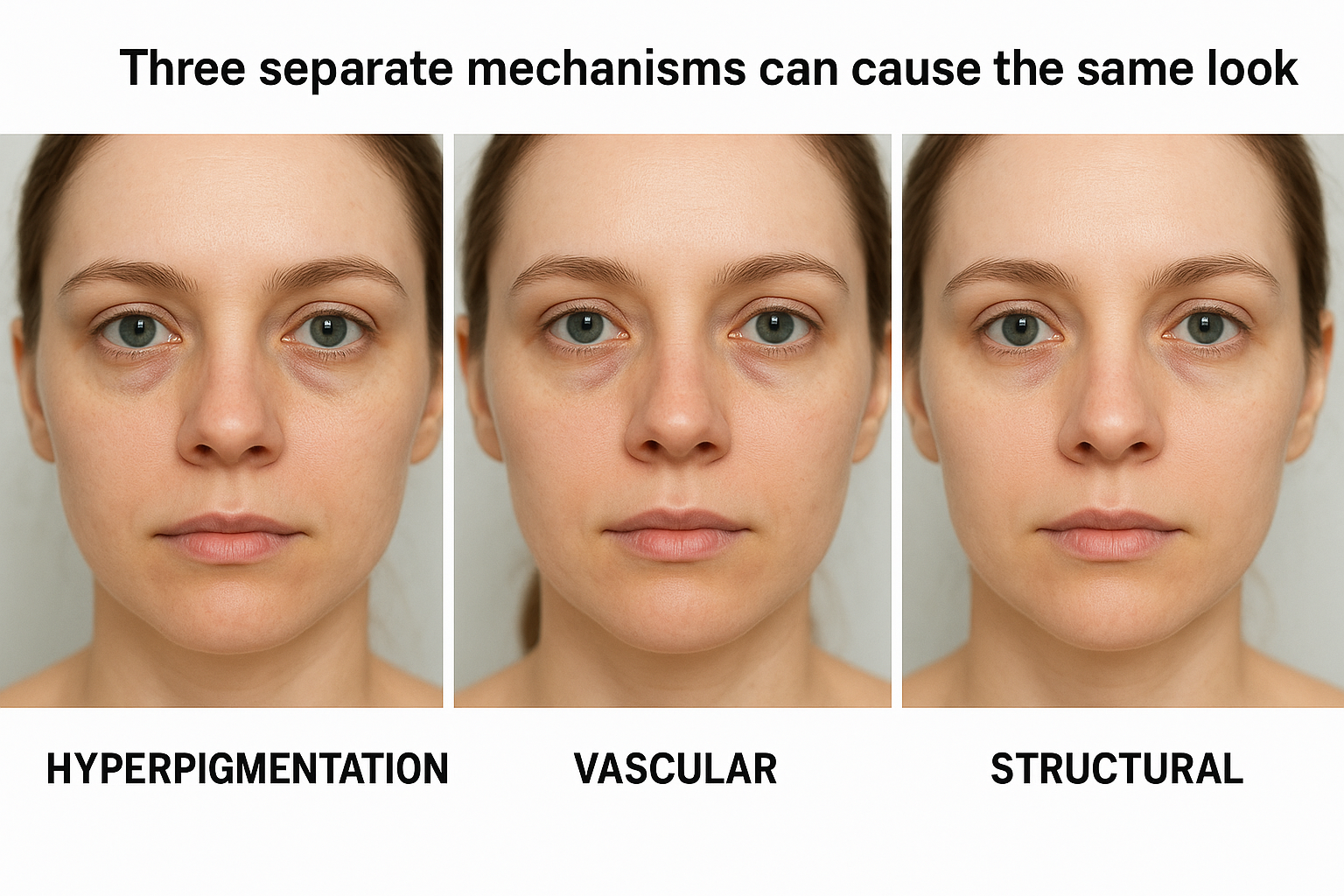 Three separate mechanisms can cause the same look
