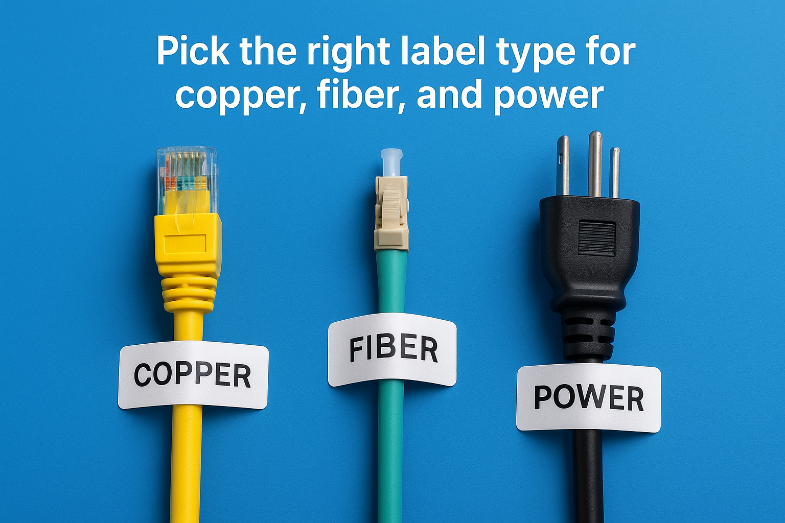 Pick the right label type for copper, fiber, and power