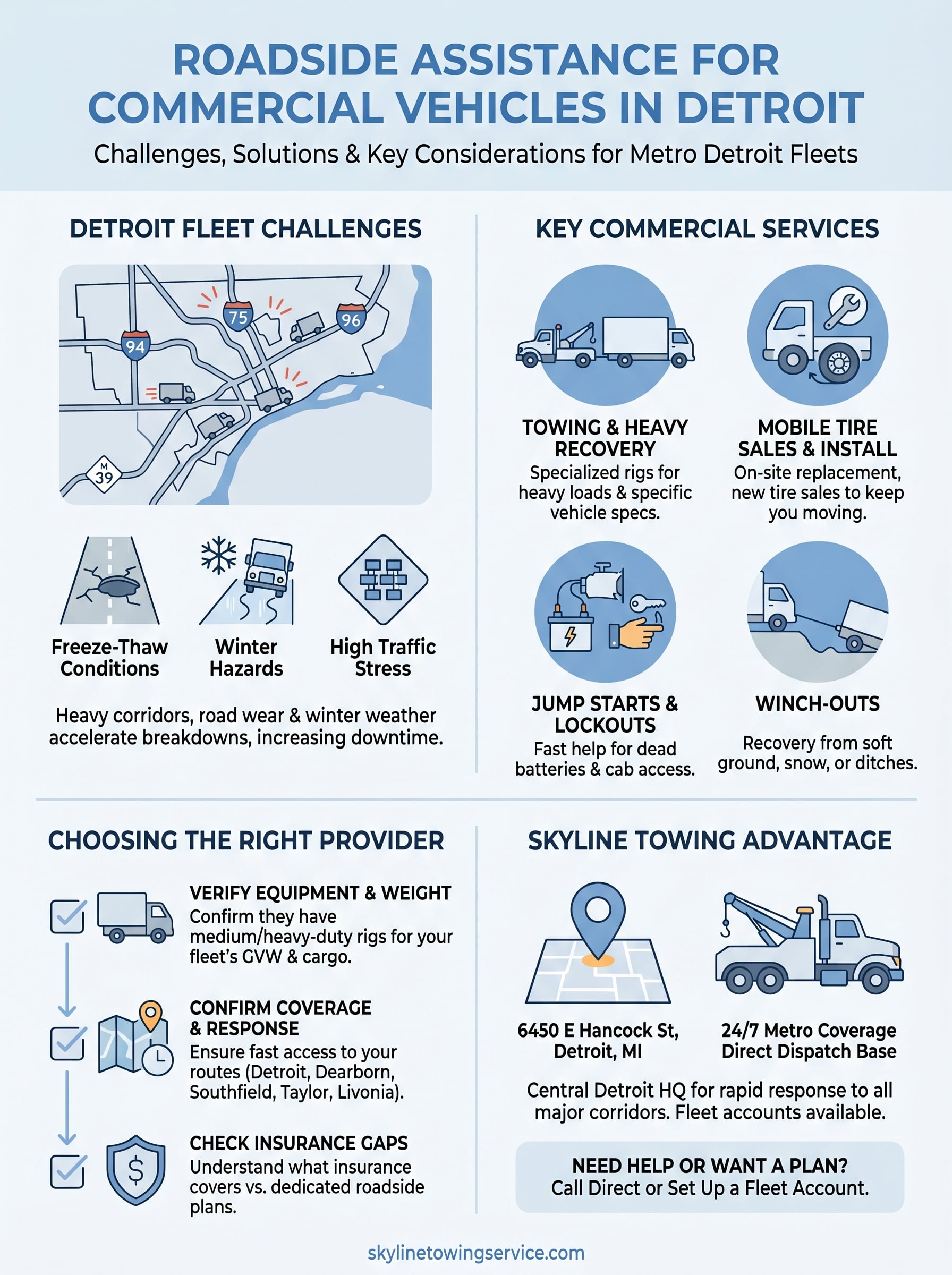 roadside assistance for commercial vehicles infographic