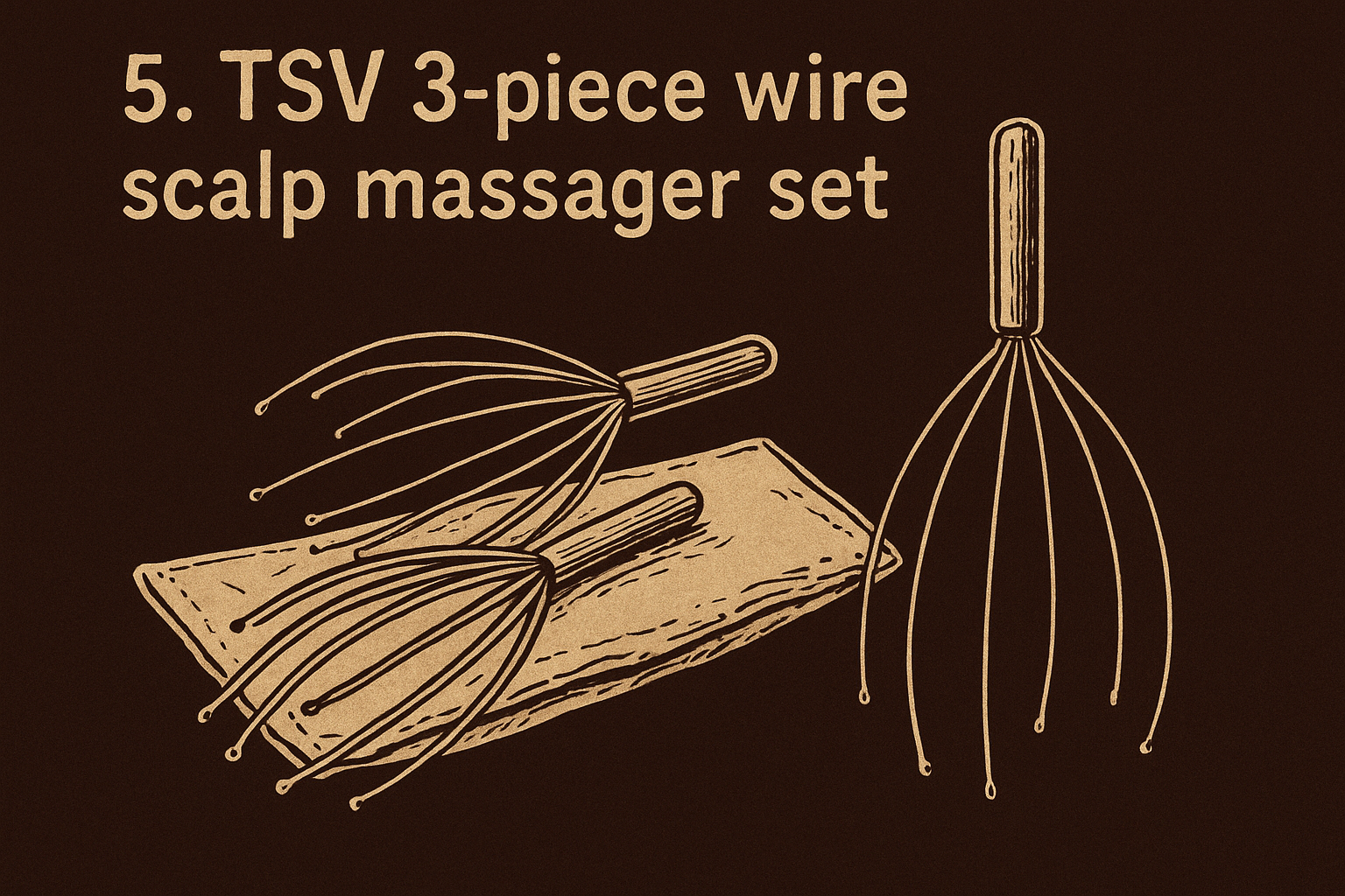 5. TSV 3-piece wire scalp massager set