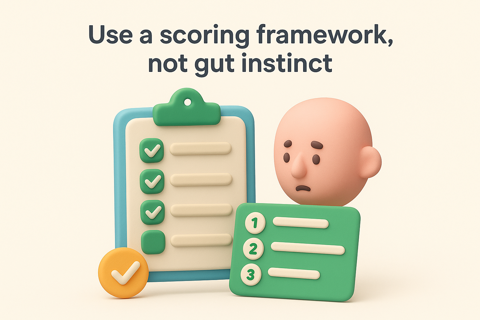 Use a scoring framework, not gut instinct