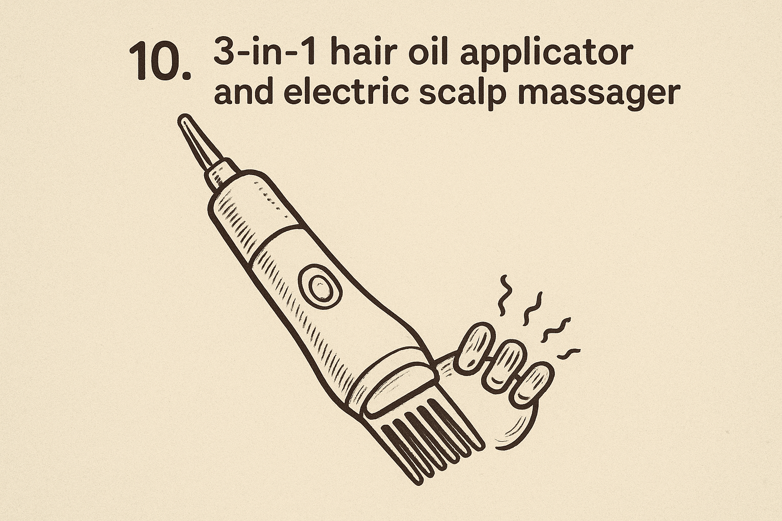 10. 3-in-1 hair oil applicator and electric scalp massager