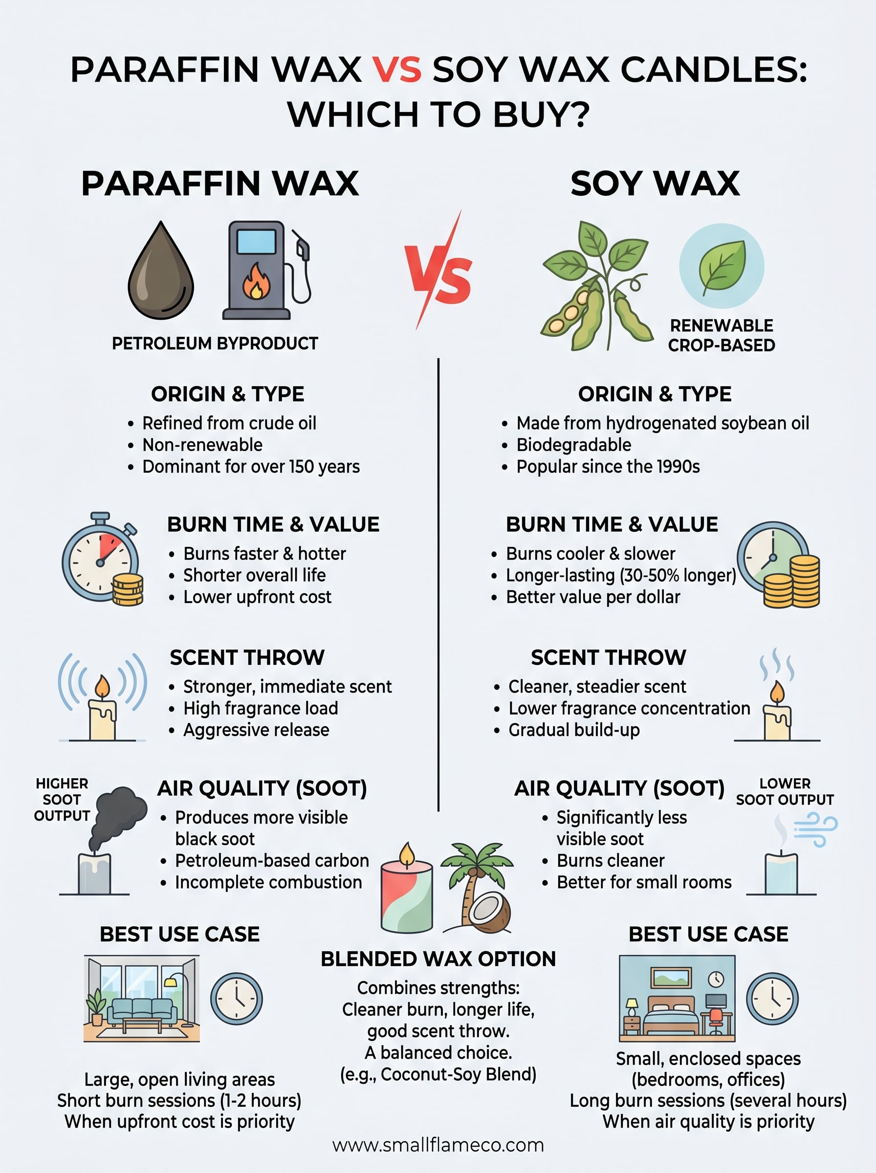 paraffin wax vs soy wax candles infographic