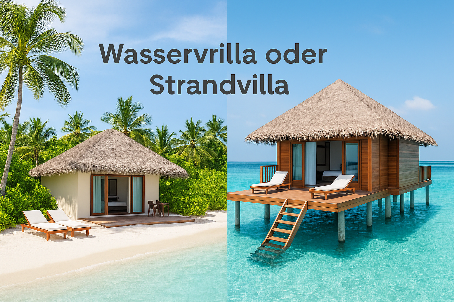 Wasservilla oder Strandvilla