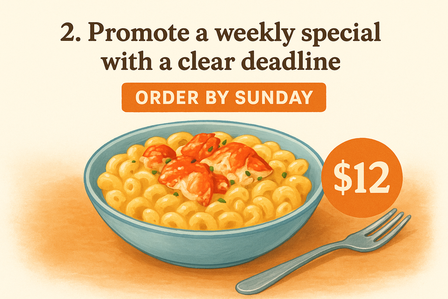 2. Promote a weekly special with a clear deadline