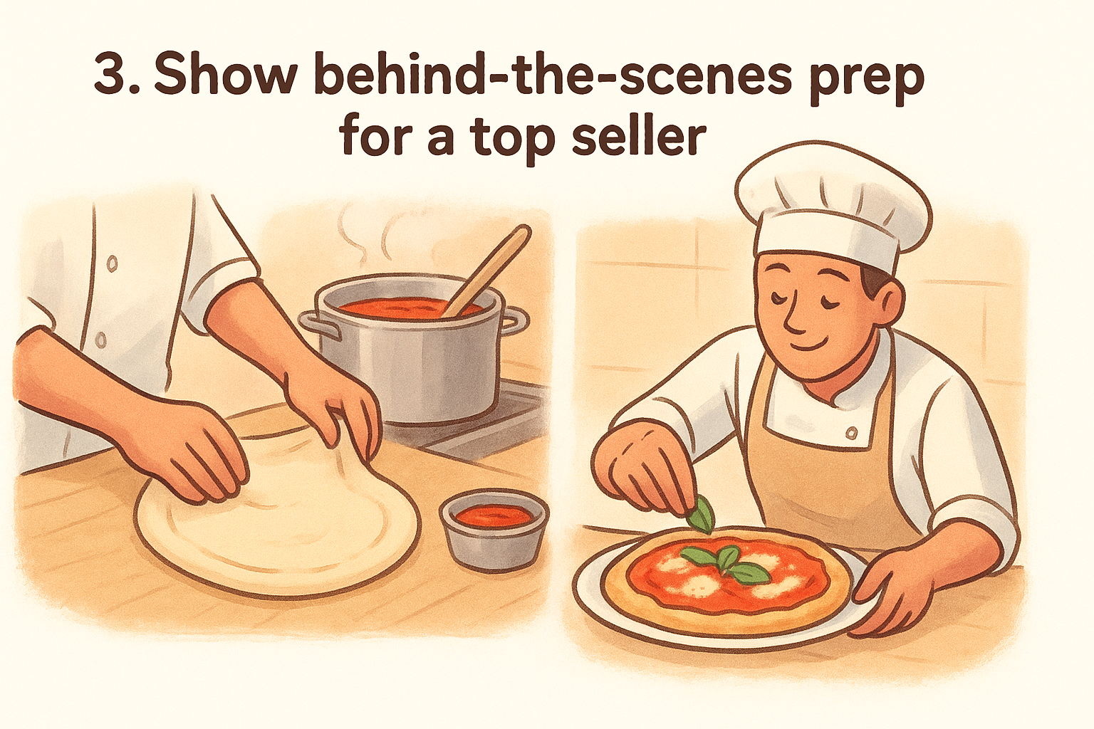 3. Show behind-the-scenes prep for a top seller