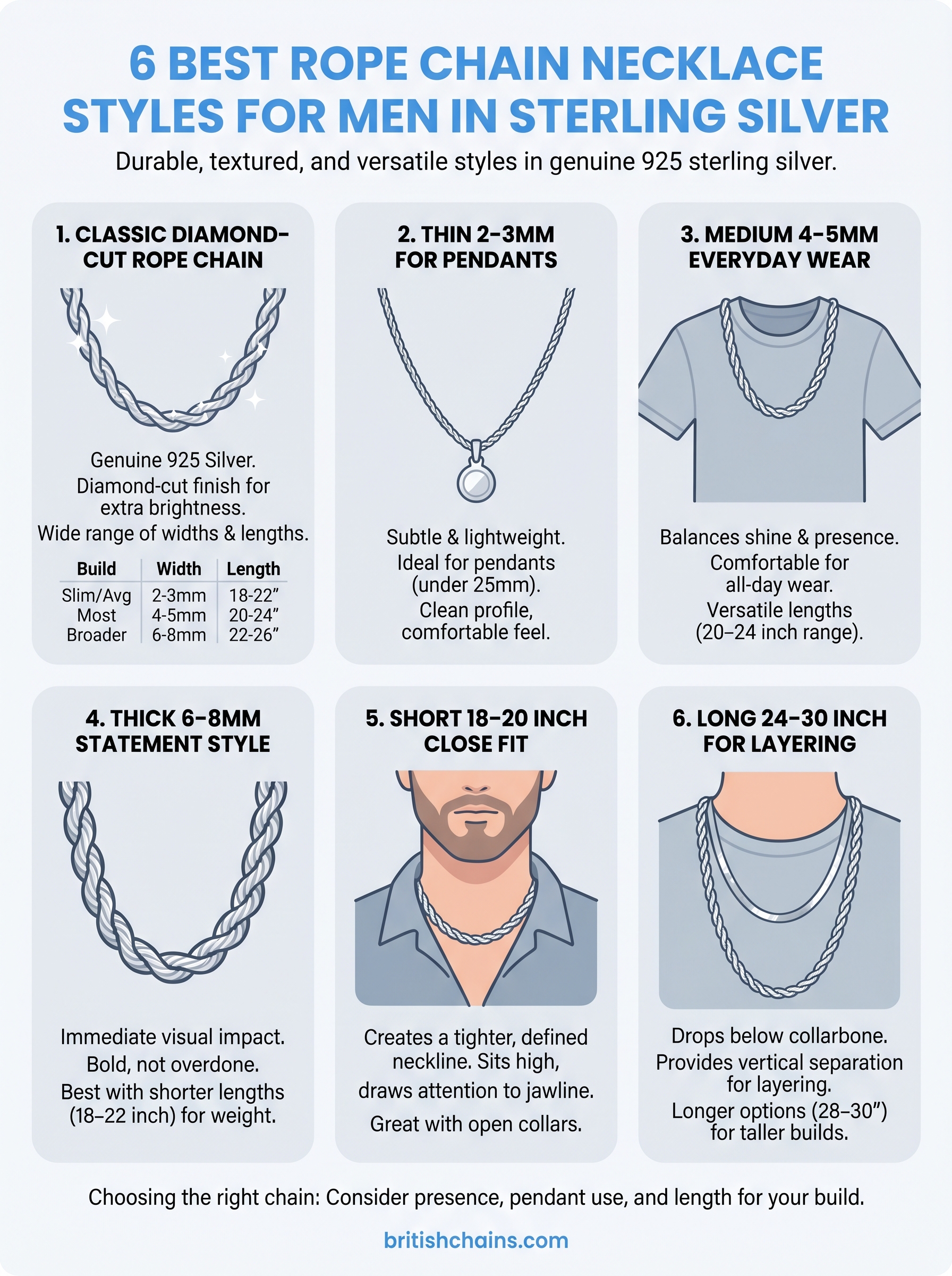 rope chain necklace for men infographic