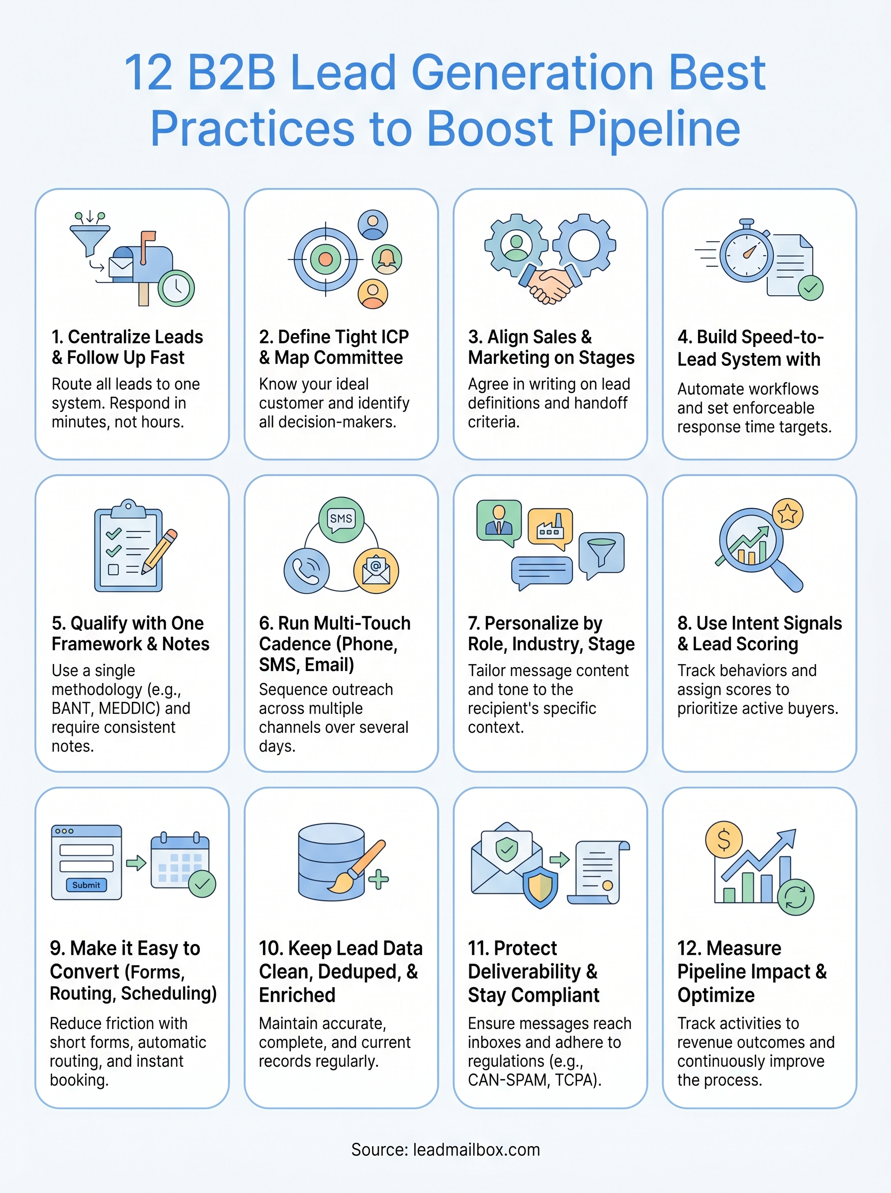 b2b lead generation best practices infographic