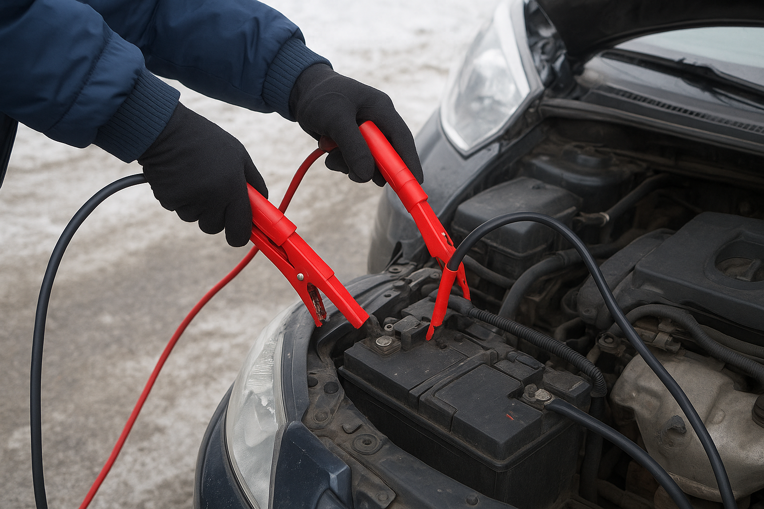 Jump-start safely with a good connection