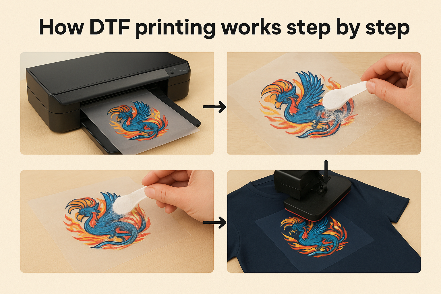 How DTF printing works step by step