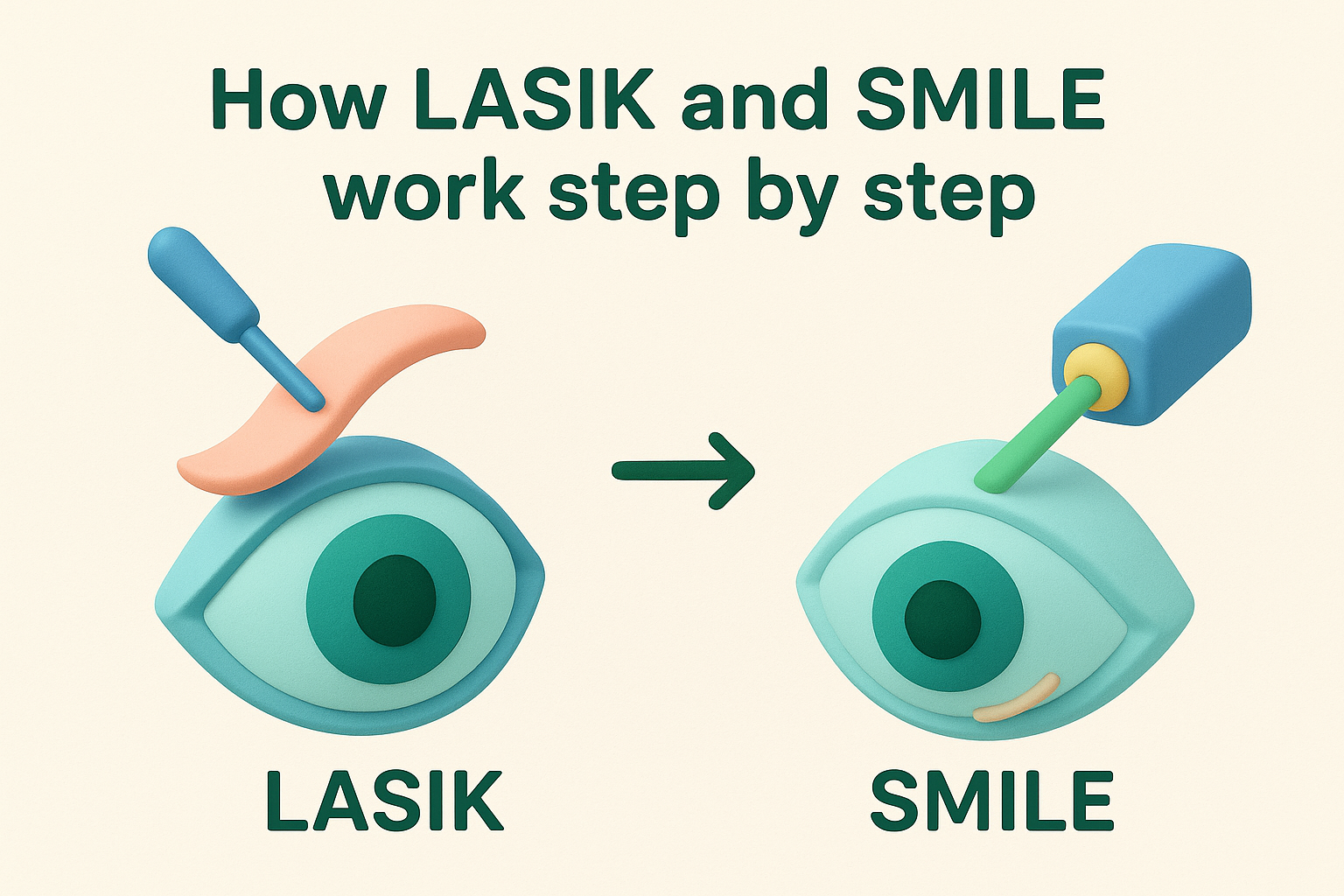 How LASIK and SMILE work step by step