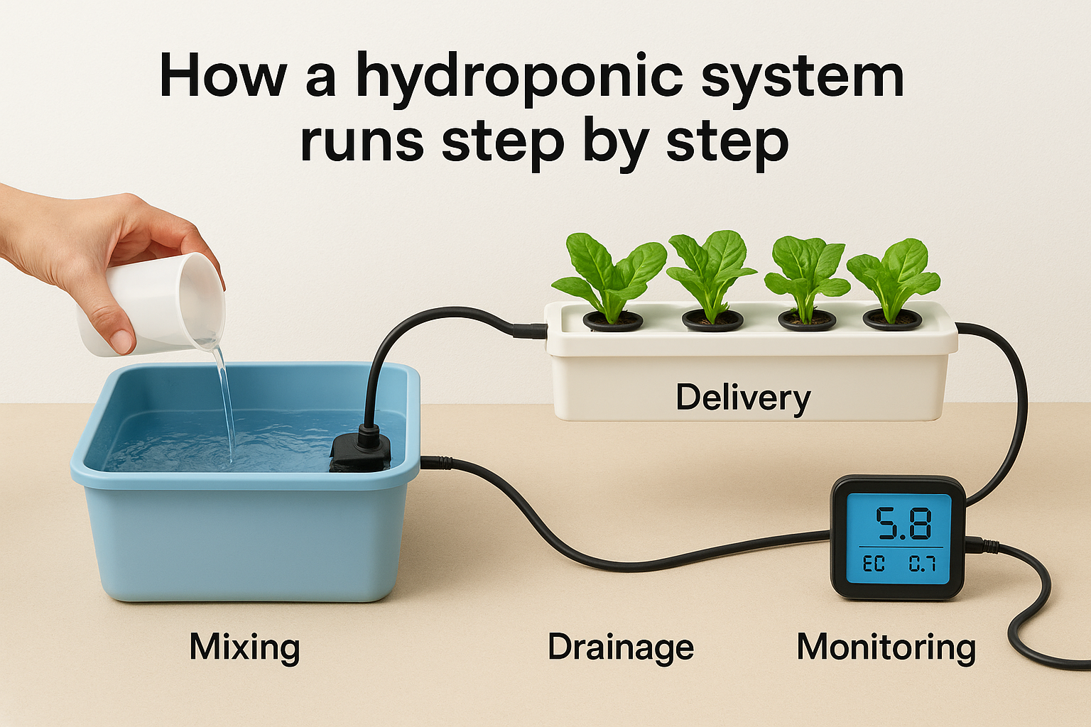 How a hydroponic system runs step by step