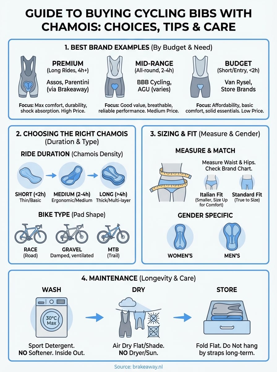 fietsbroek met zeem kopen infographic