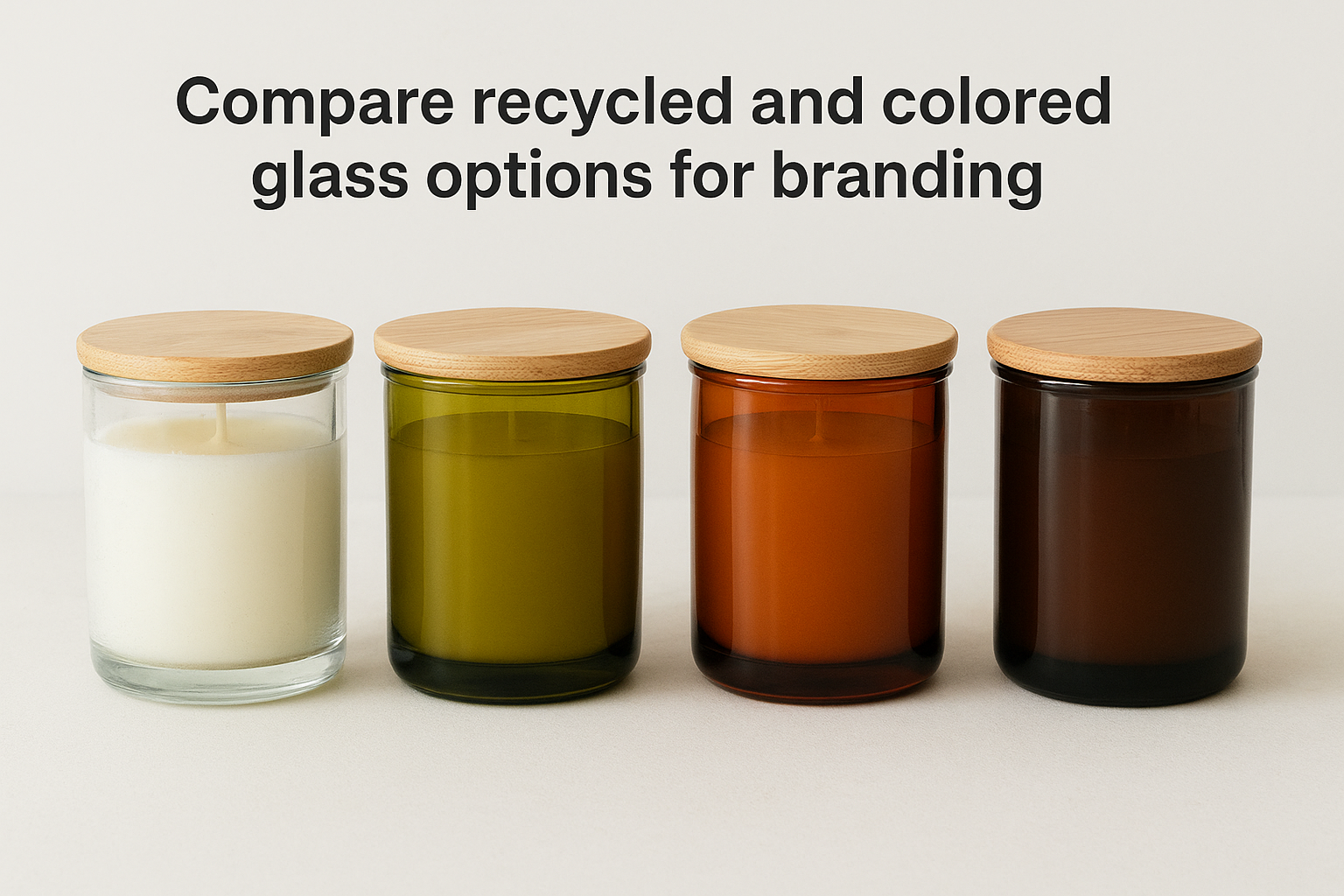 Compare recycled and colored glass options for branding