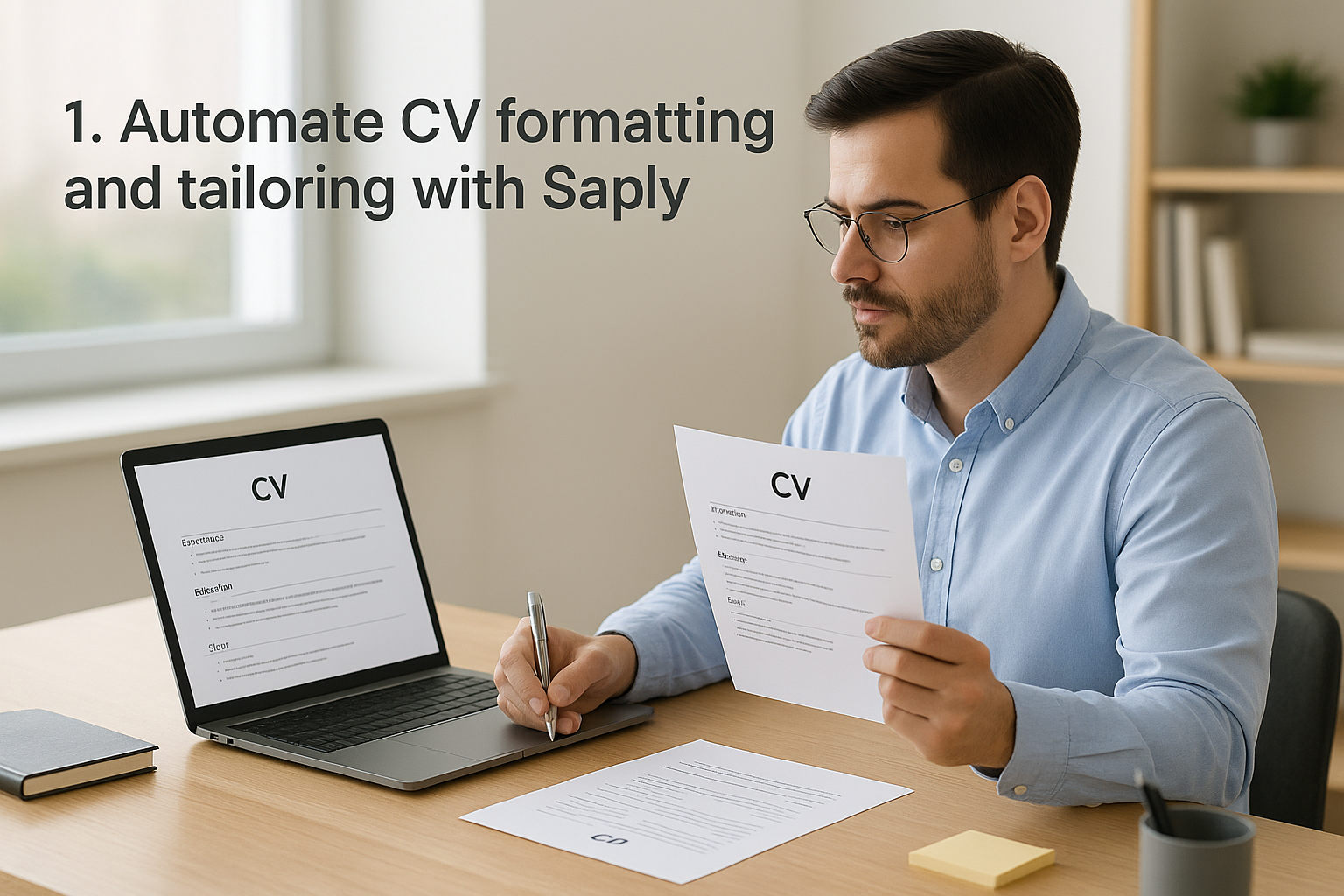 1. Automate CV formatting and tailoring with Saply