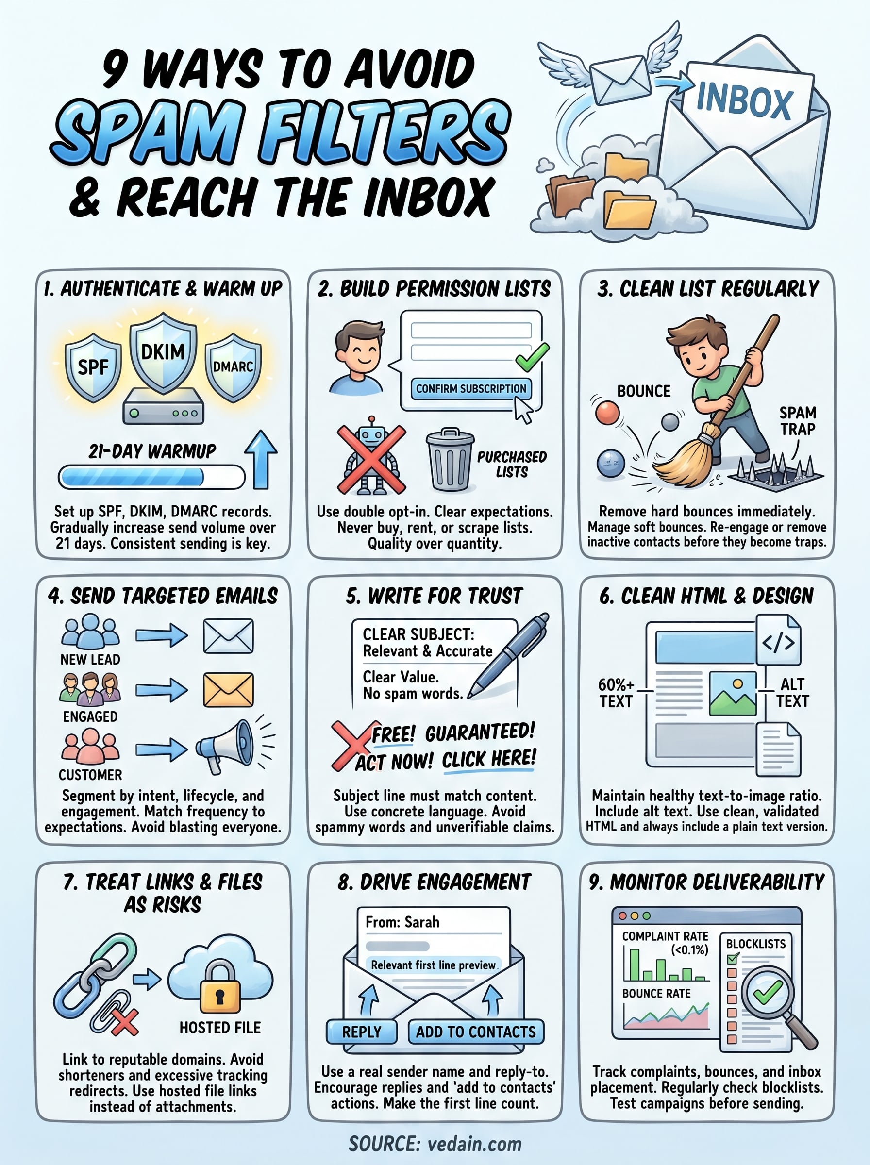 how to avoid spam filters infographic