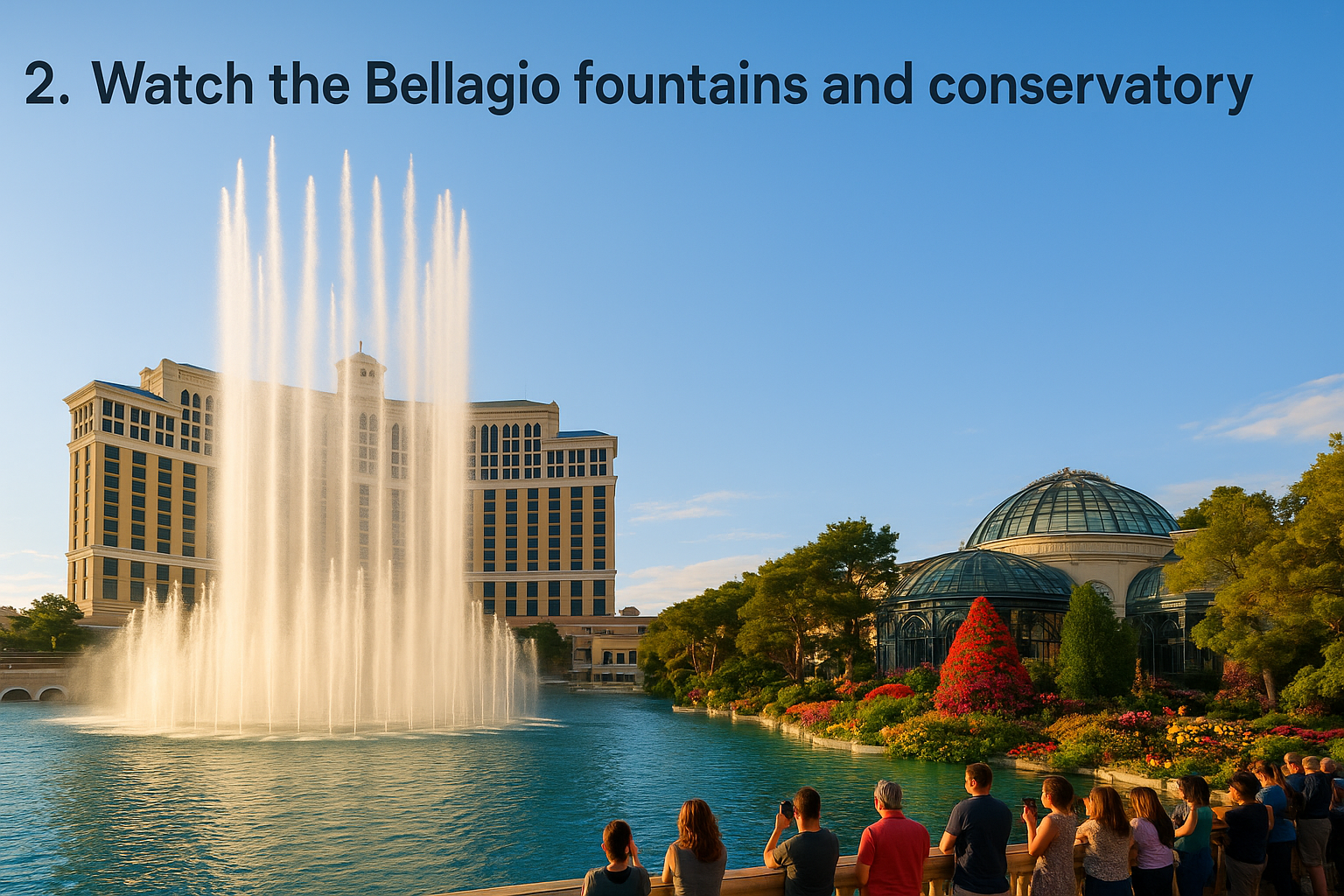 2. Watch the Bellagio fountains and conservatory