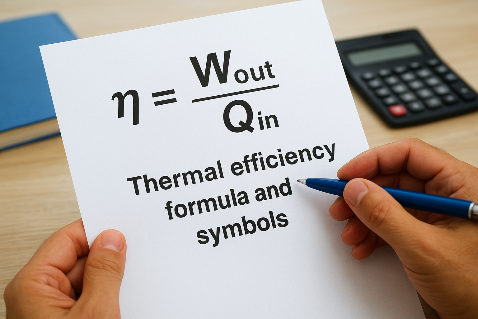 Thermal efficiency formula and symbols