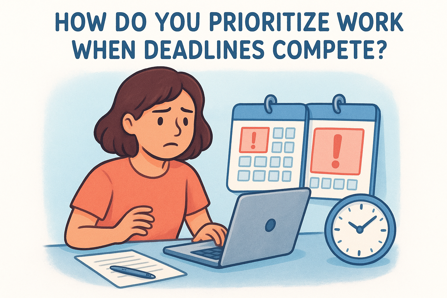 7. How do you prioritize work when deadlines compete?