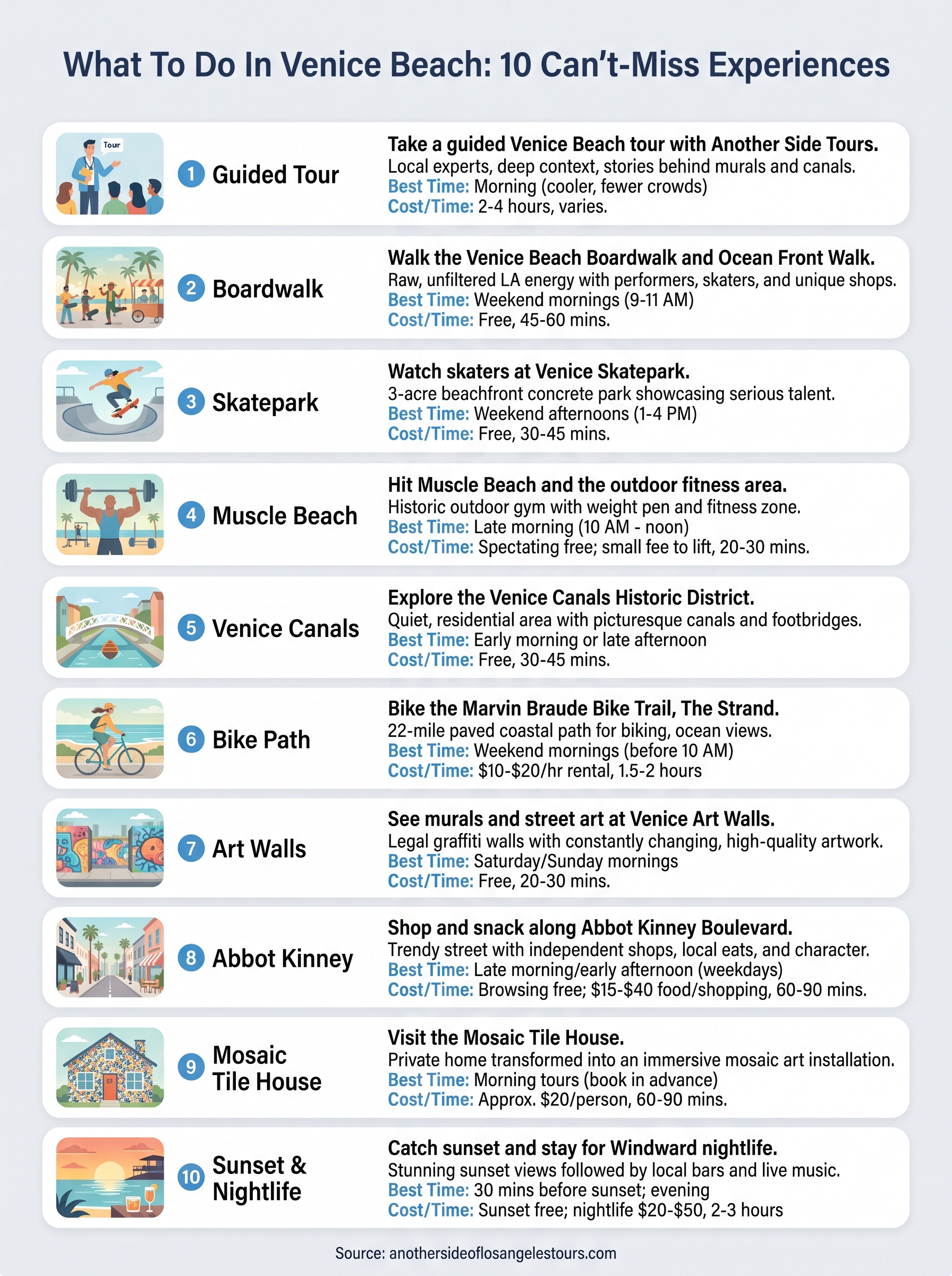 what to do in venice beach infographic