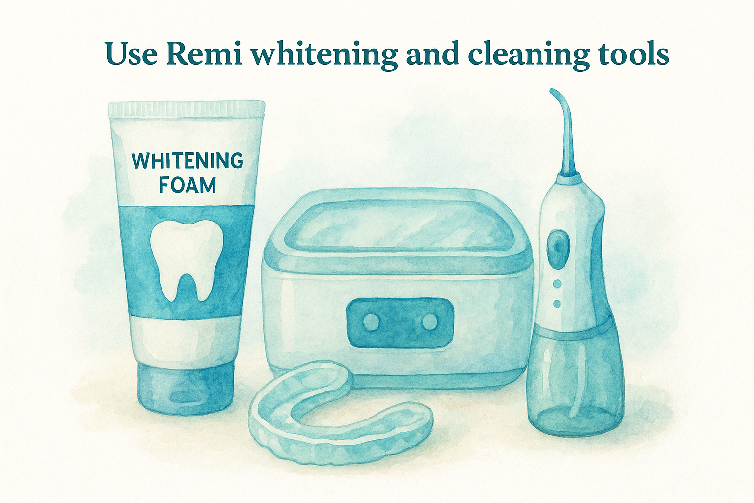 1. Use Remi whitening and cleaning tools