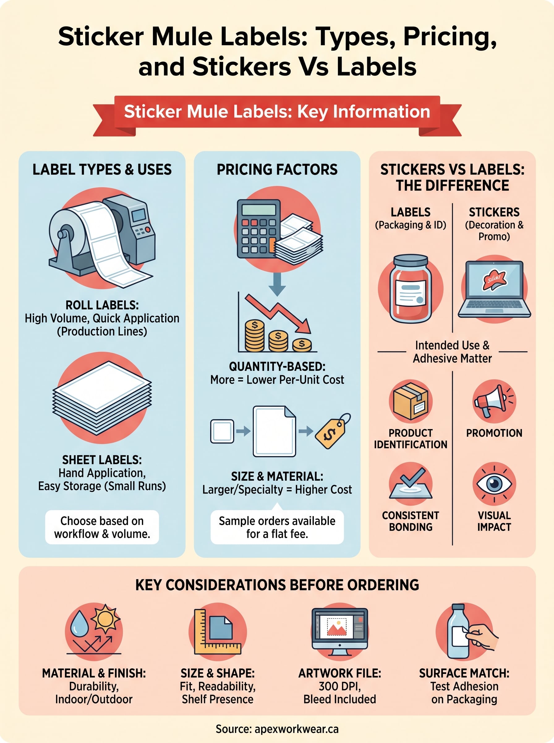 sticker mule labels infographic