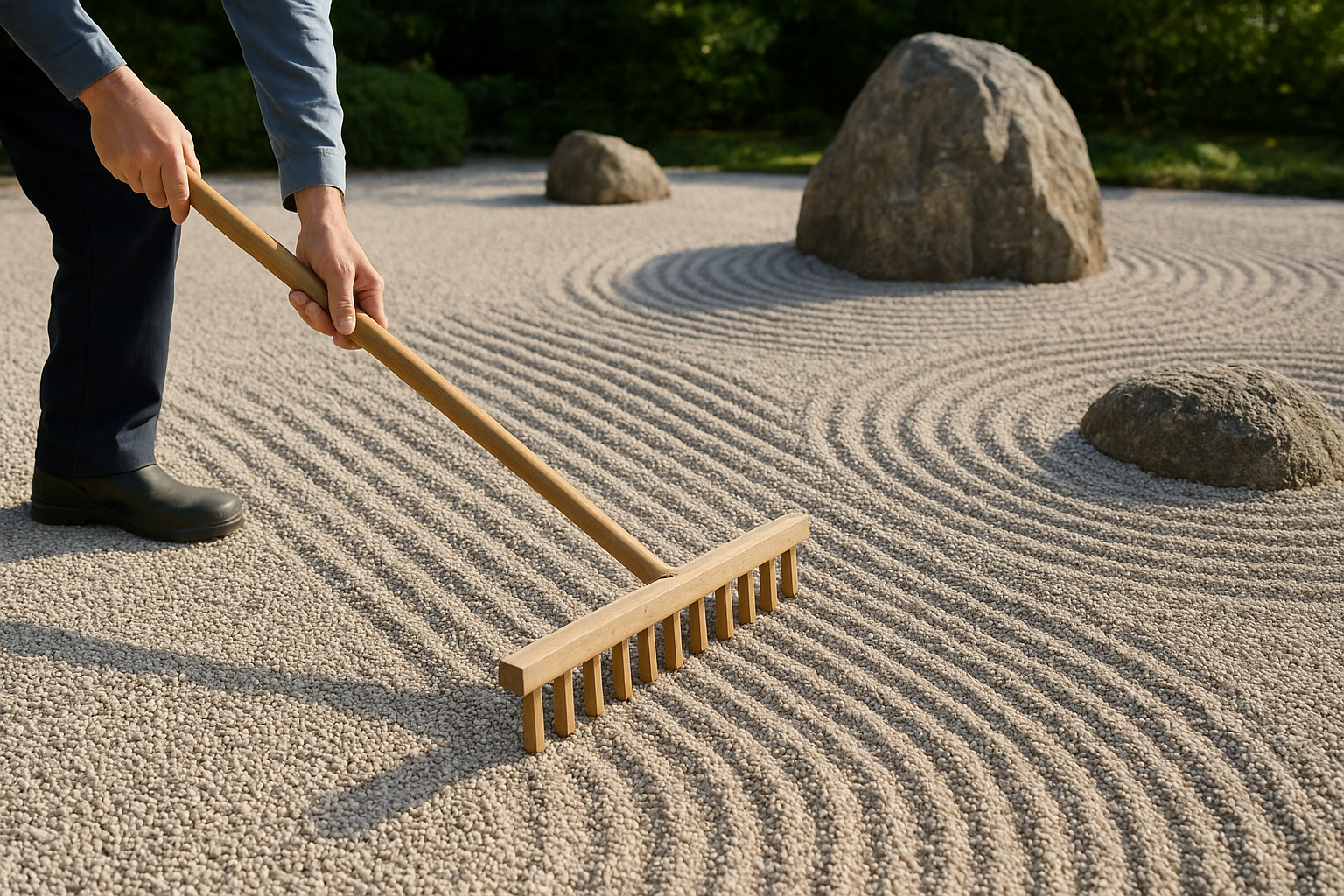 Rake patterns that hold their shape