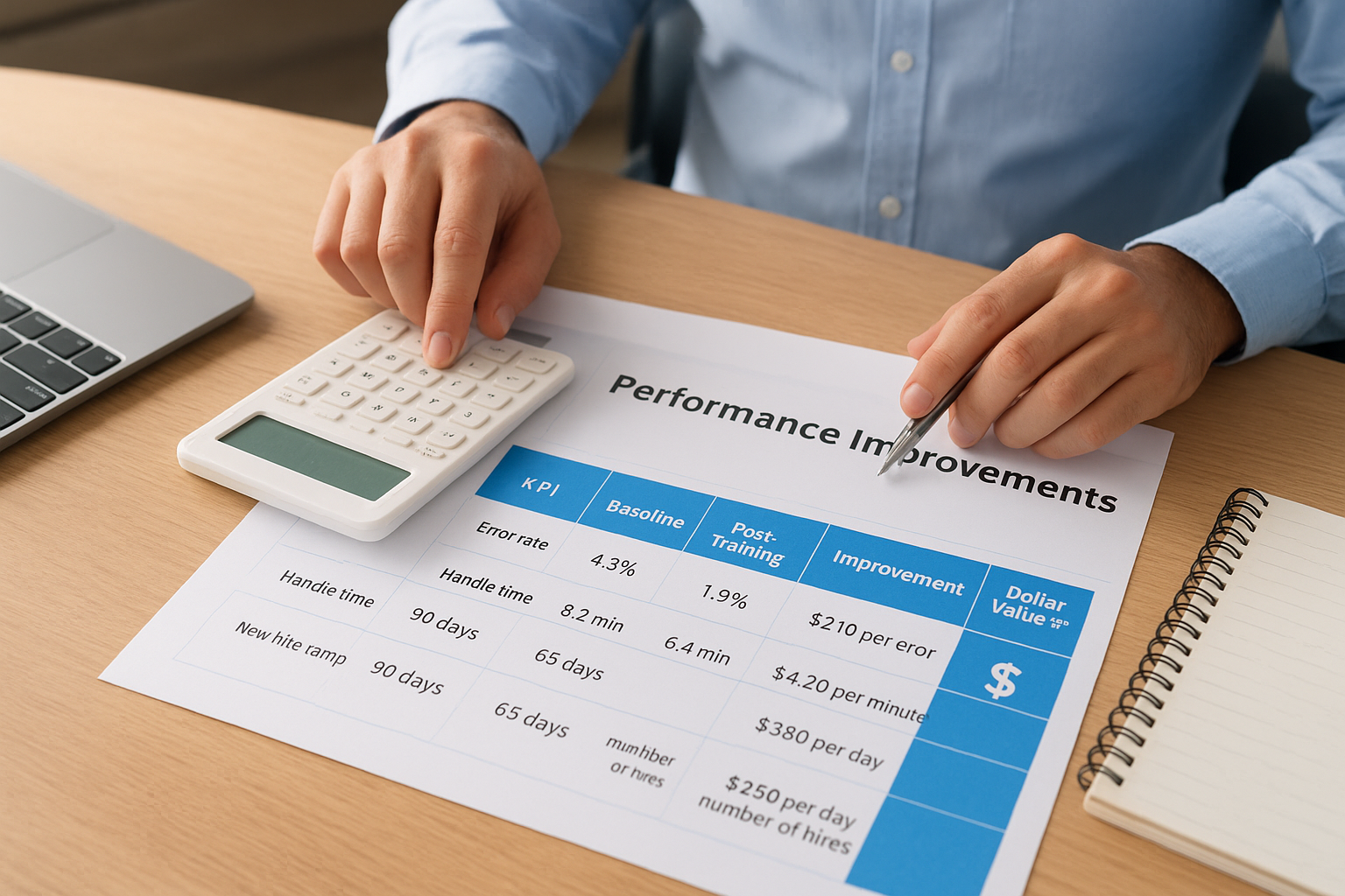Convert performance improvements to dollar values
