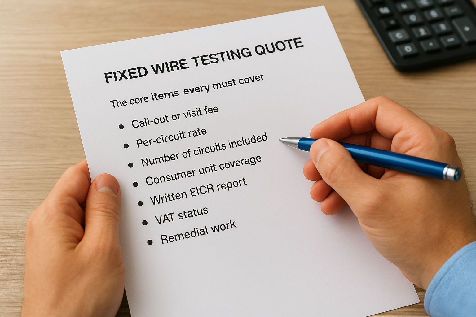 The core items every quote must cover