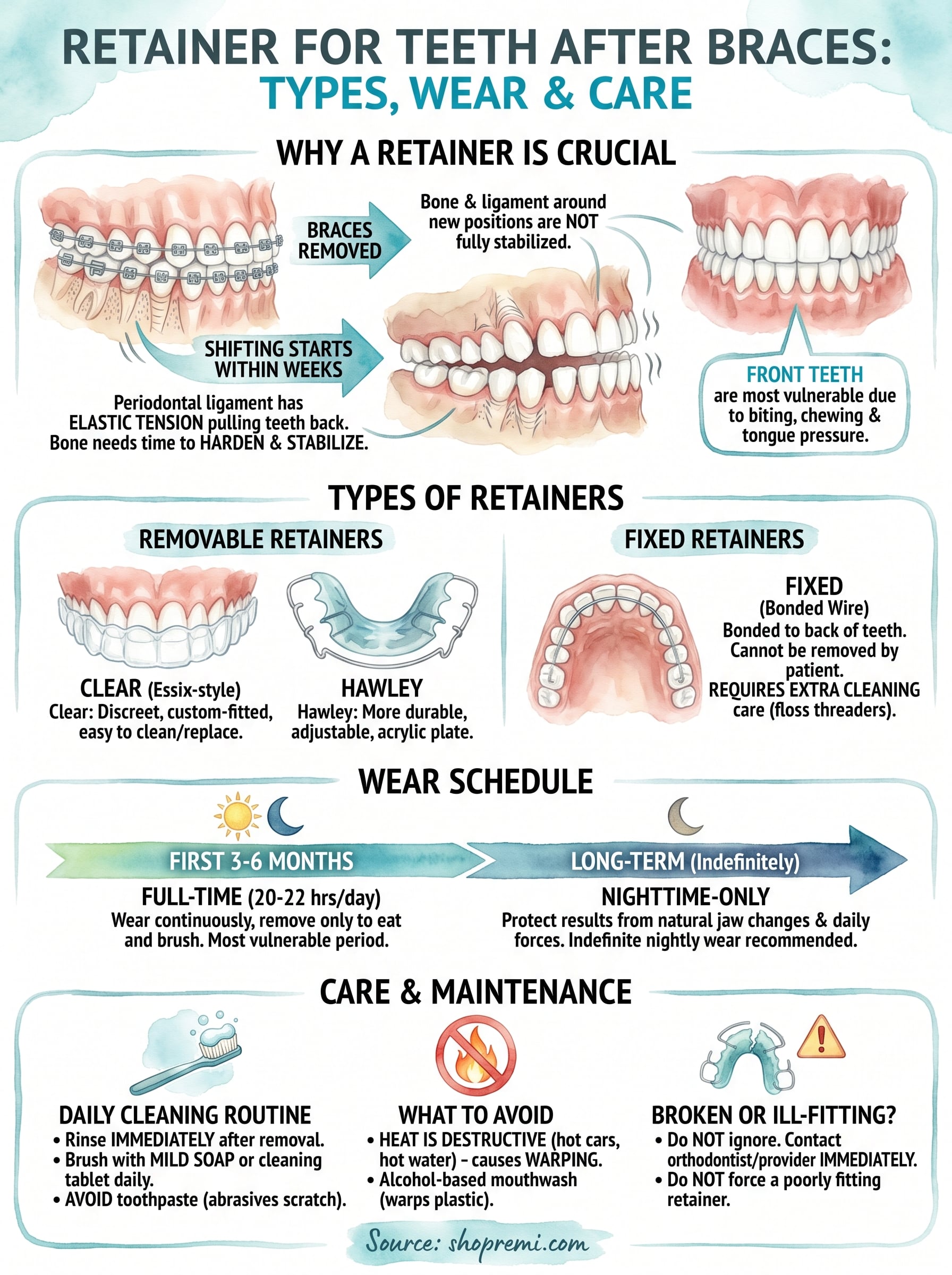 retainer for teeth after braces infographic