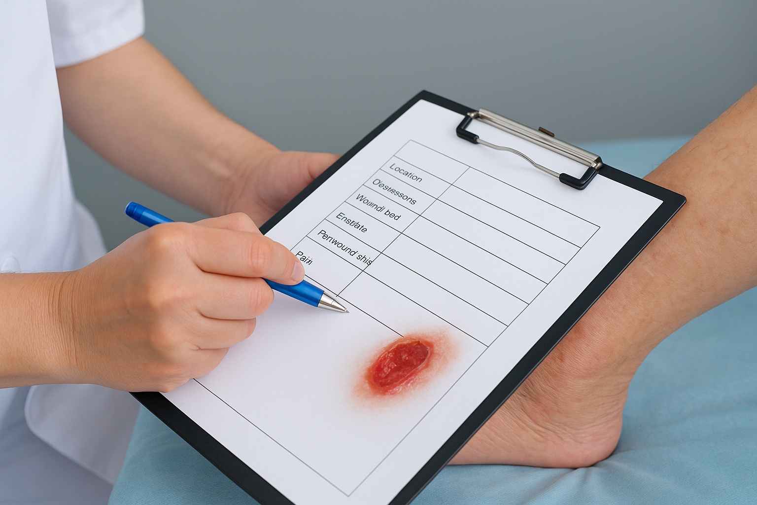 How to assess wound characteristics at the first evaluation