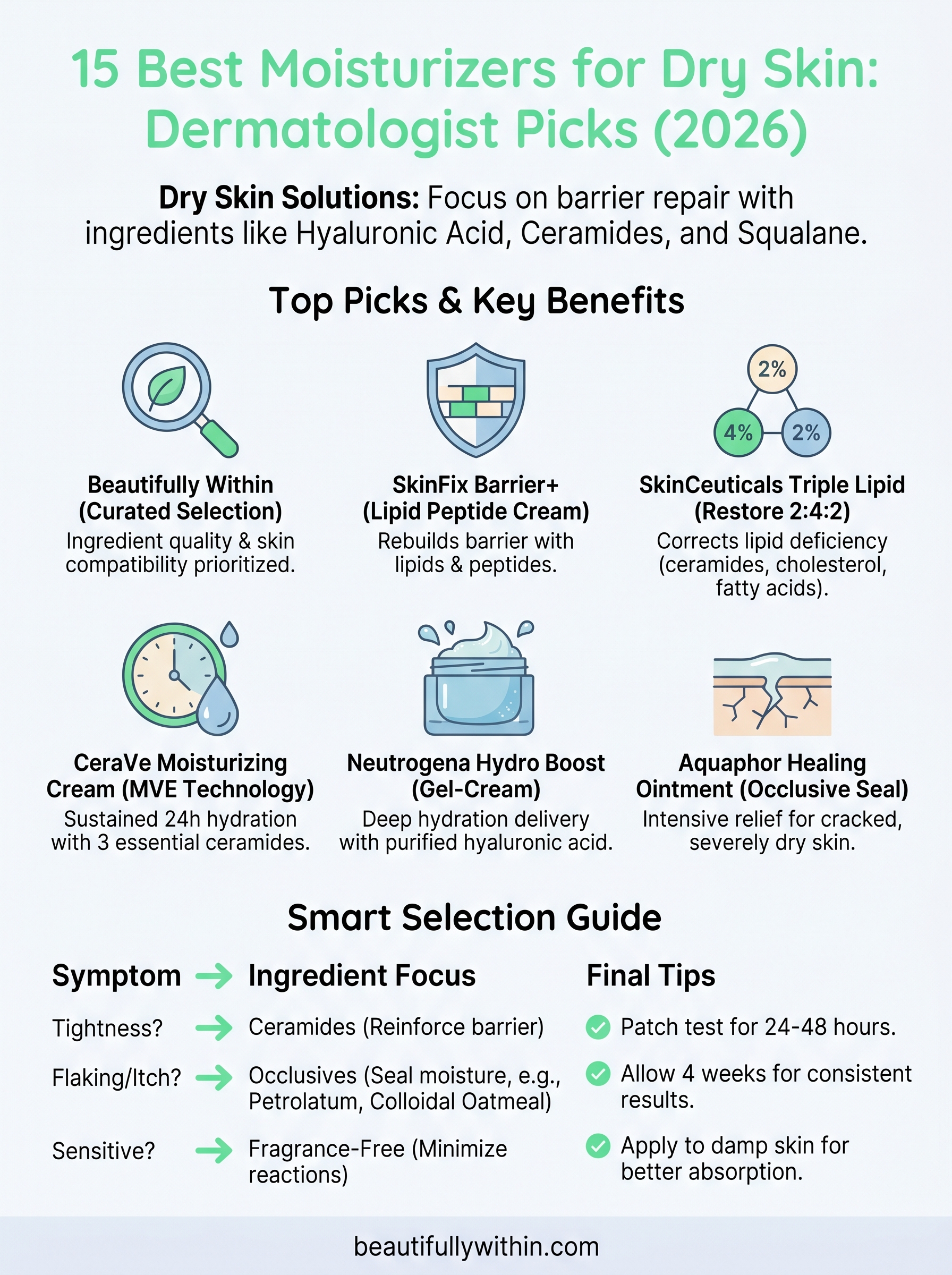 best moisturizers for dry skin infographic
