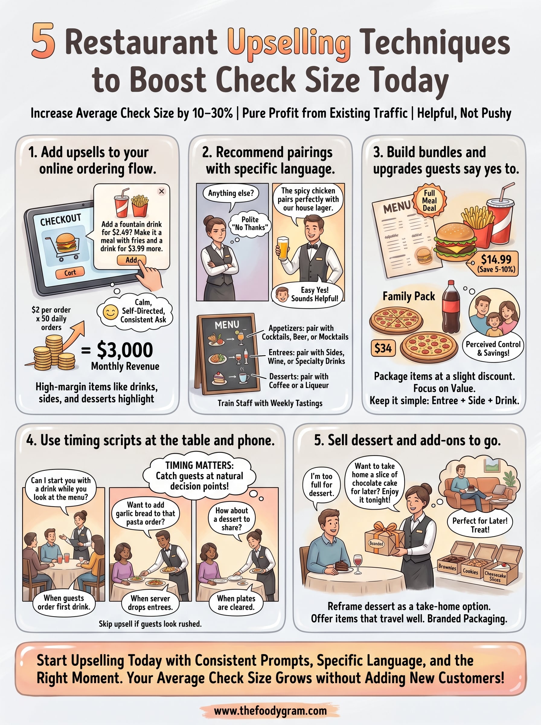 restaurant upselling techniques infographic