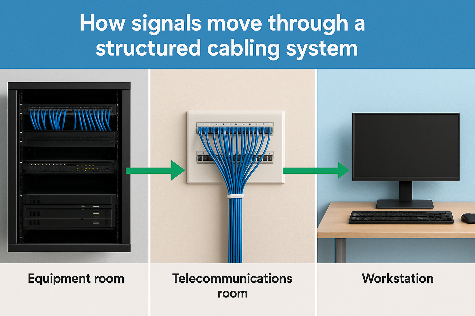 How signals move through a structured cabling system