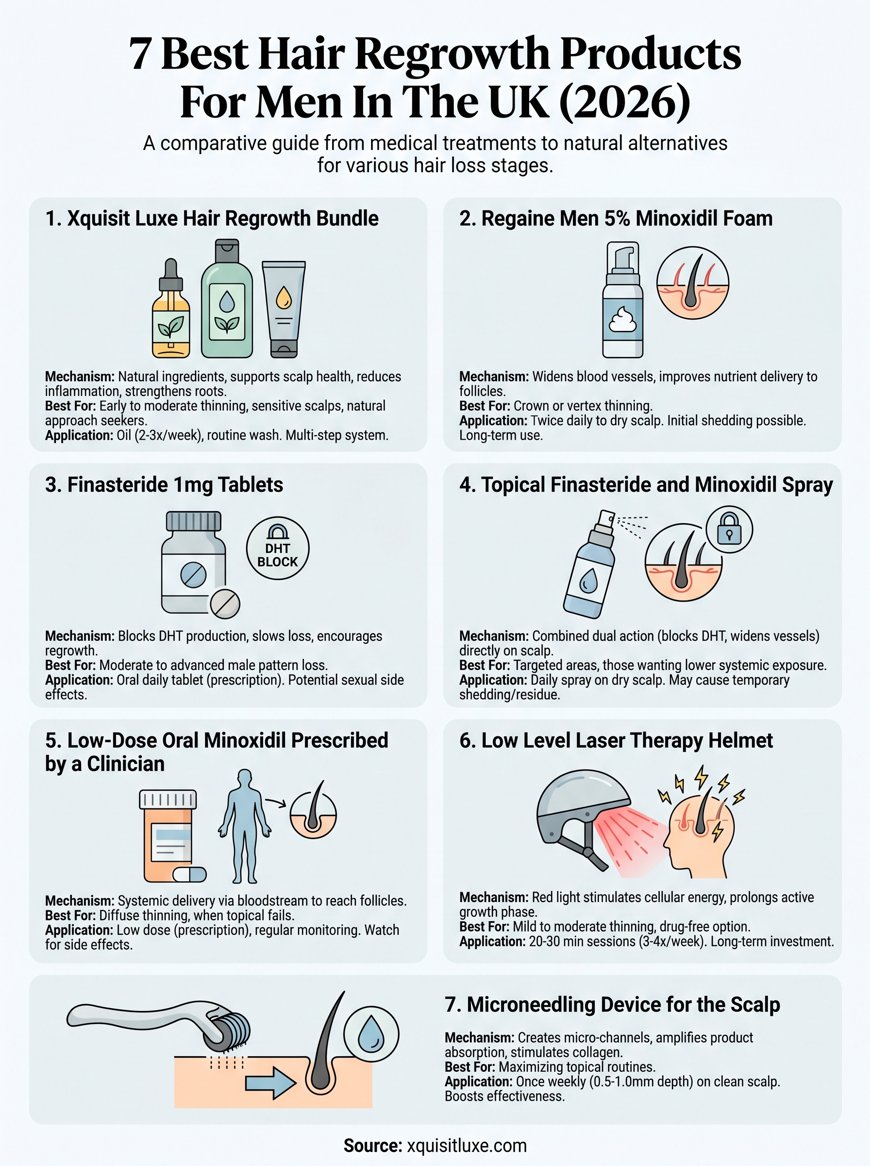 best hair regrowth products for men infographic