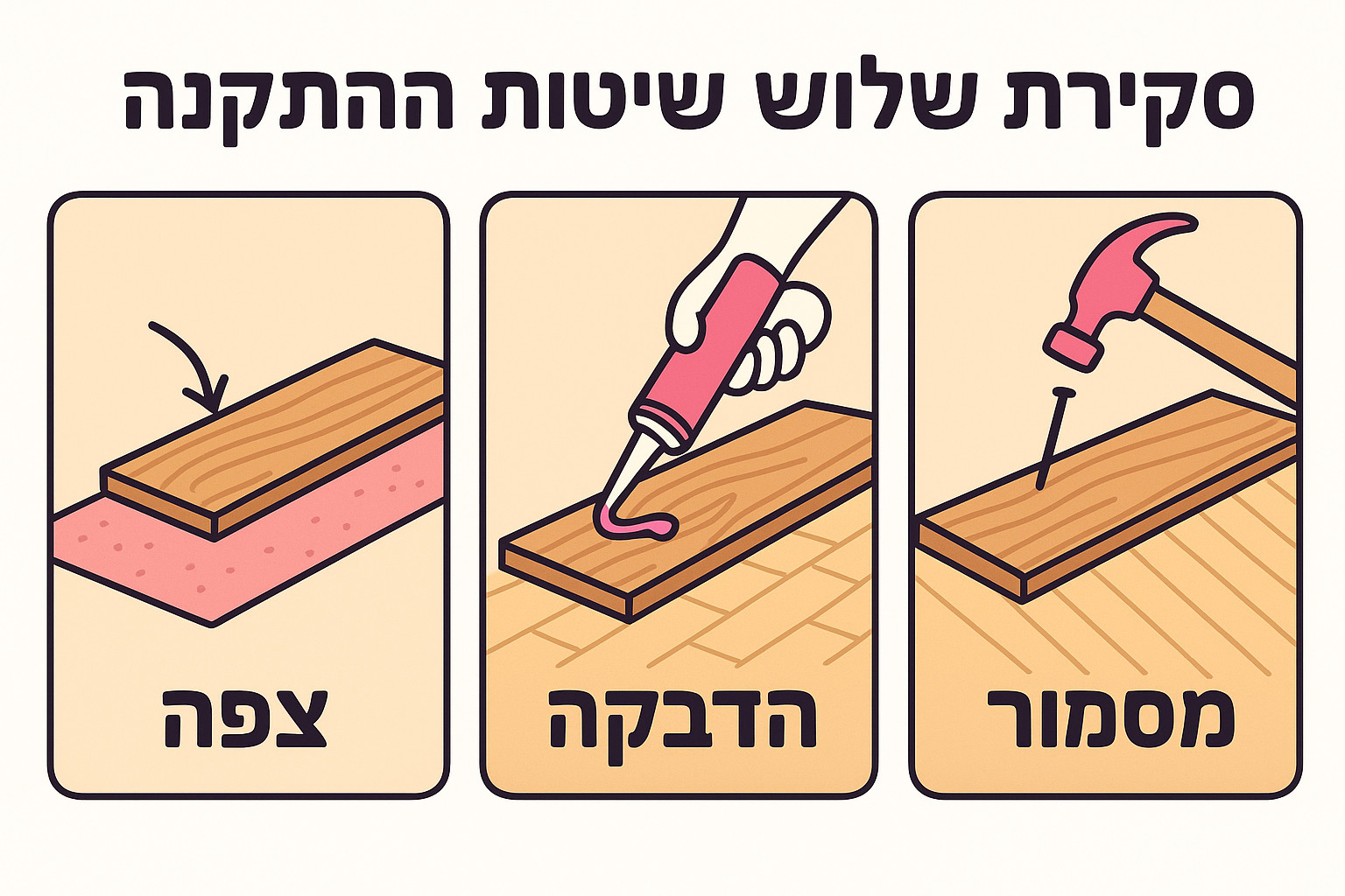 סקירת שלוש שיטות ההתקנה