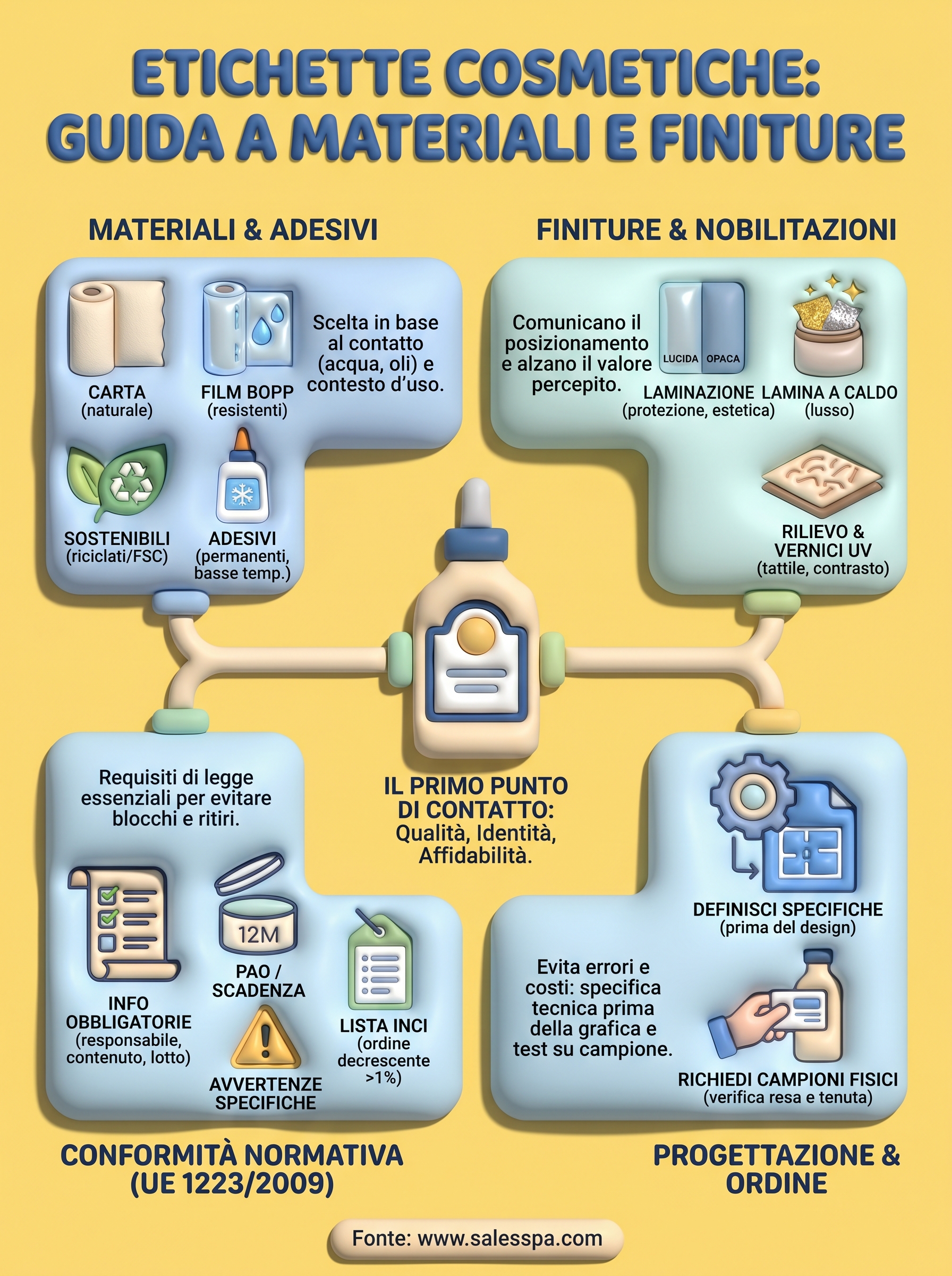 etichette per packaging cosmetico infographic