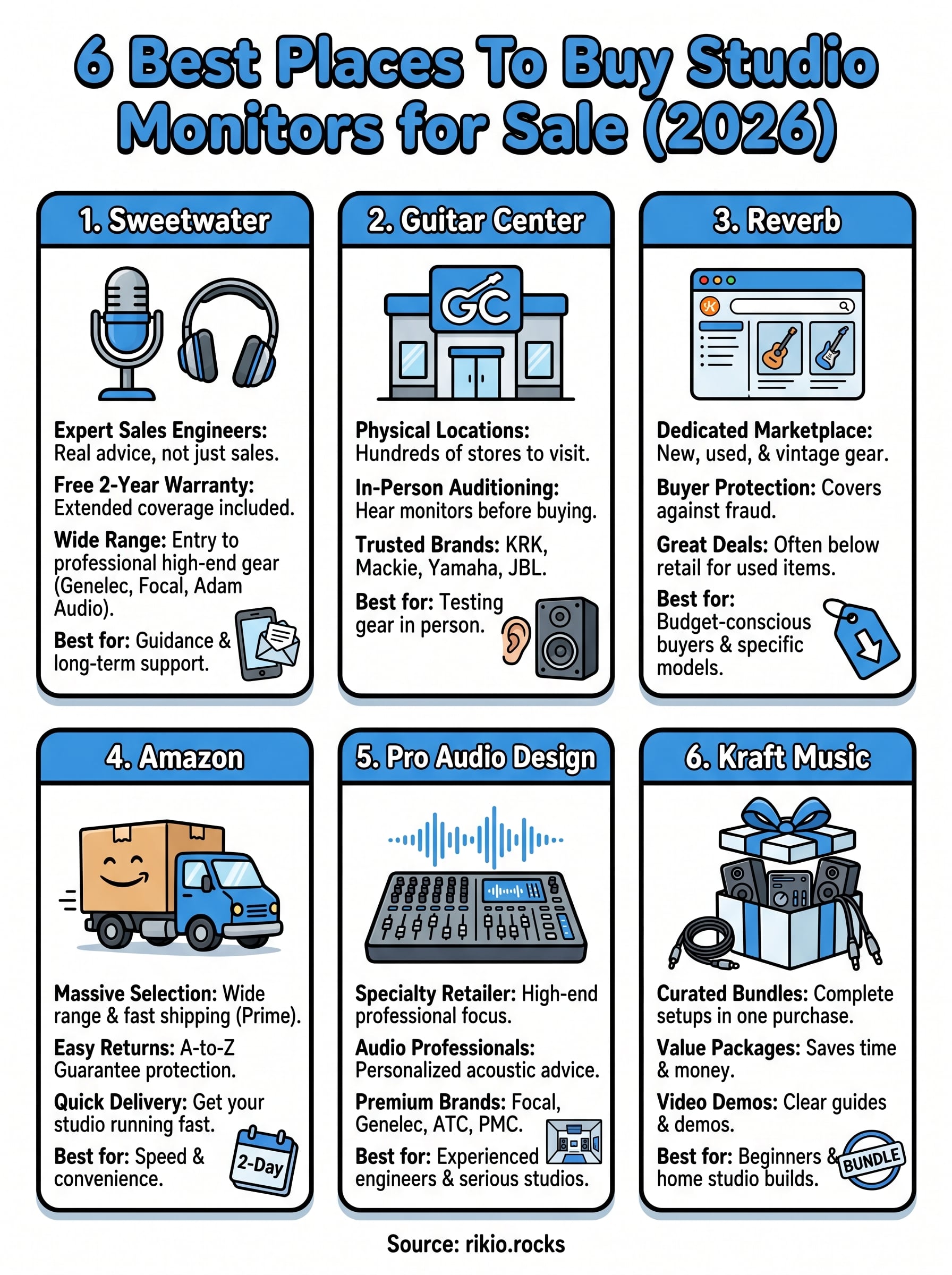 studio monitors for sale infographic