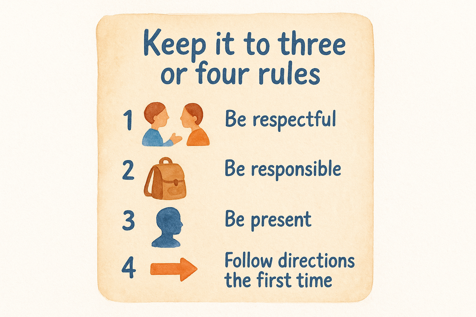 Keep it to three or four rules