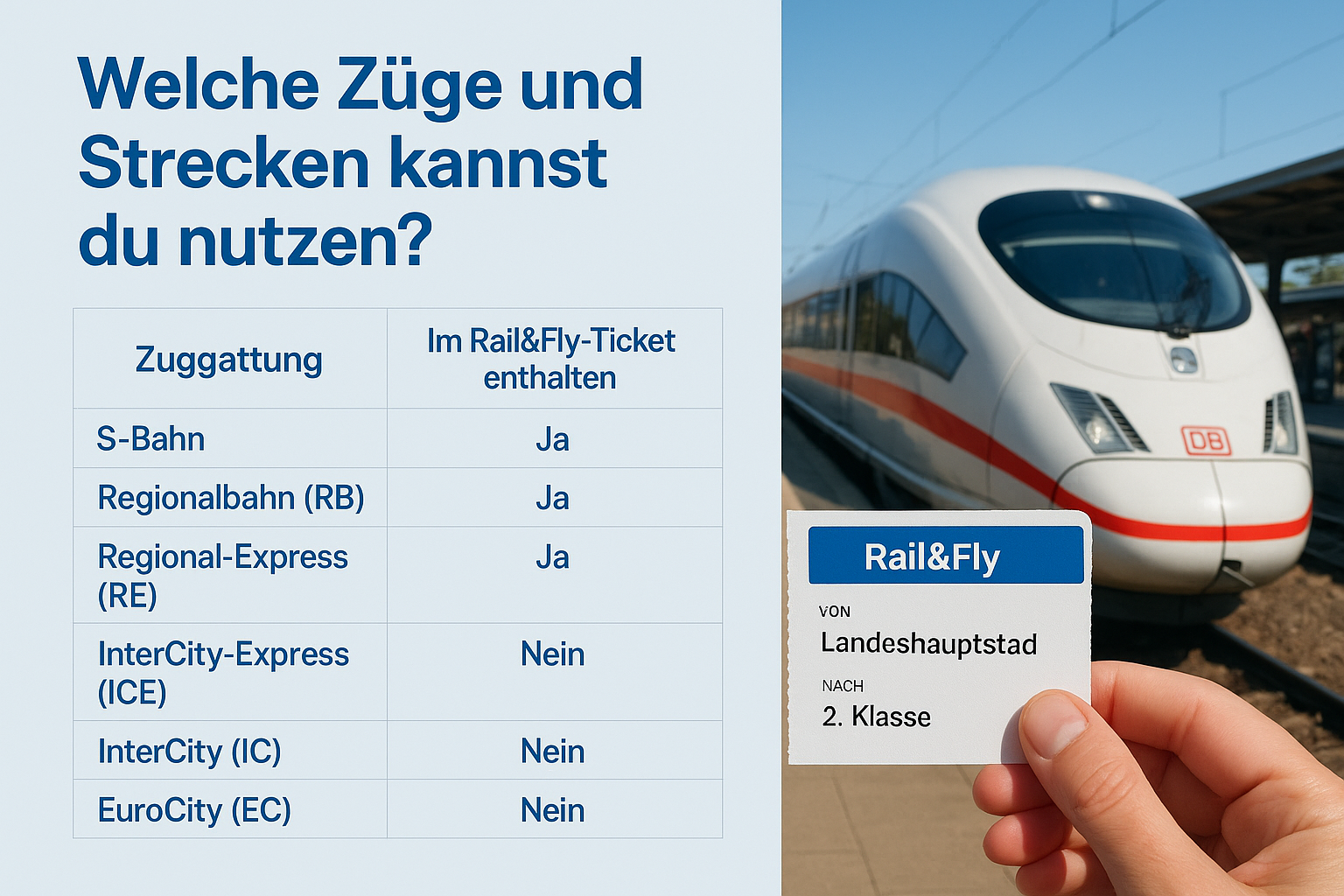 Welche Züge und Strecken kannst du nutzen?