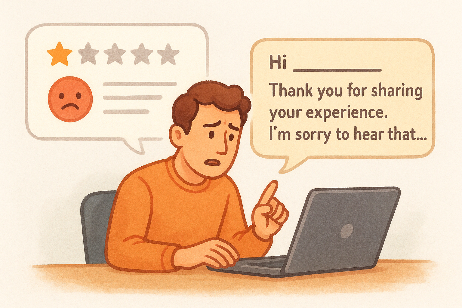 Handle negative reviews with a clear structure
