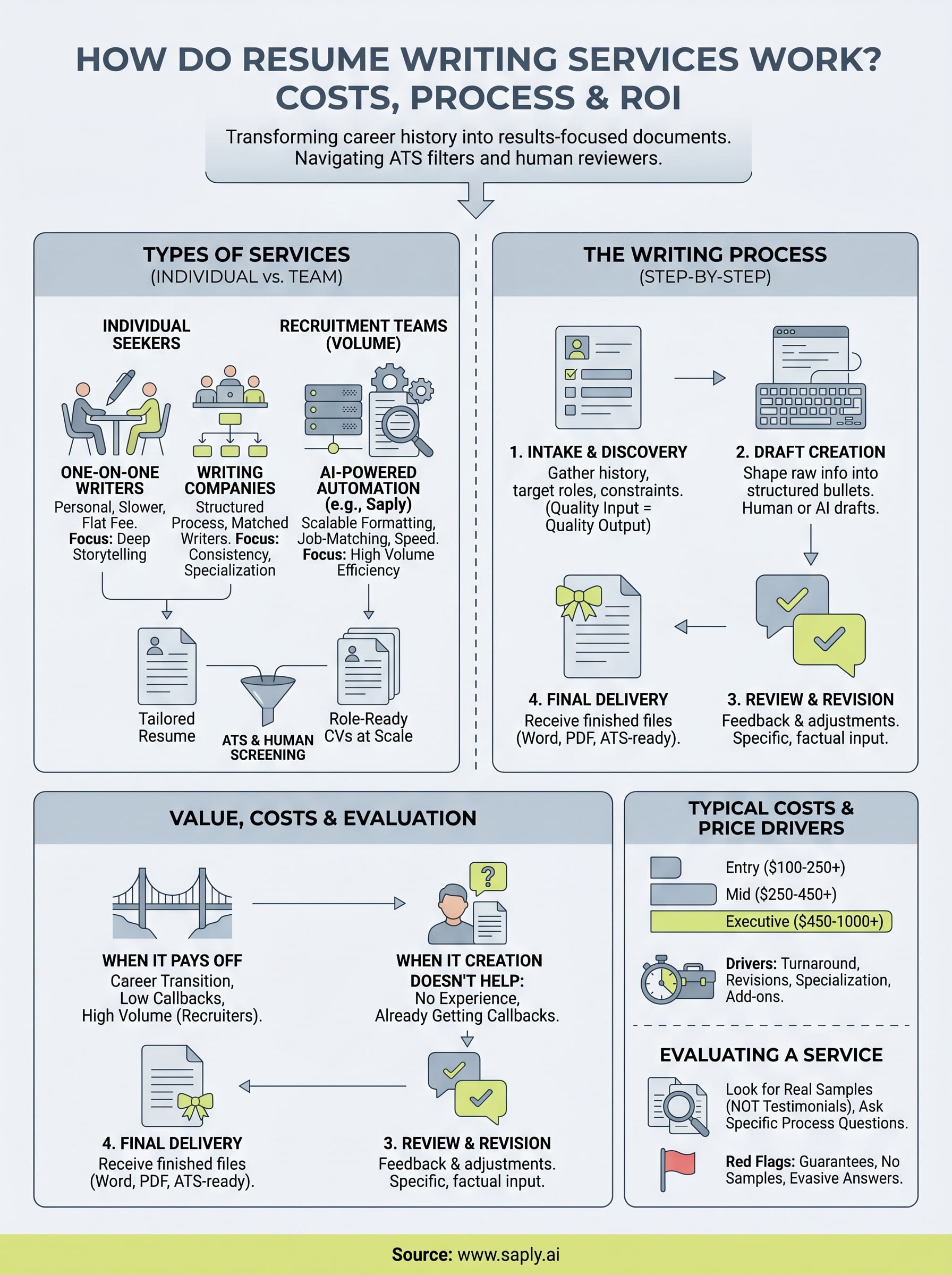 how do resume writing services work infographic