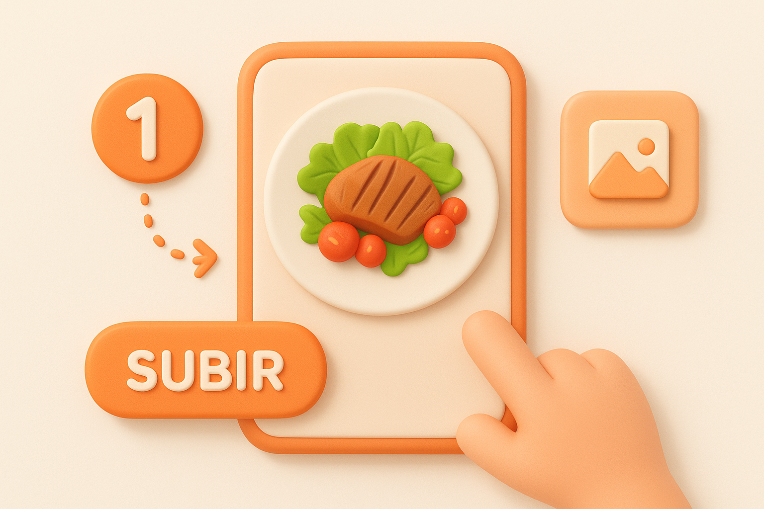 Cómo subir una foto de plato paso a paso